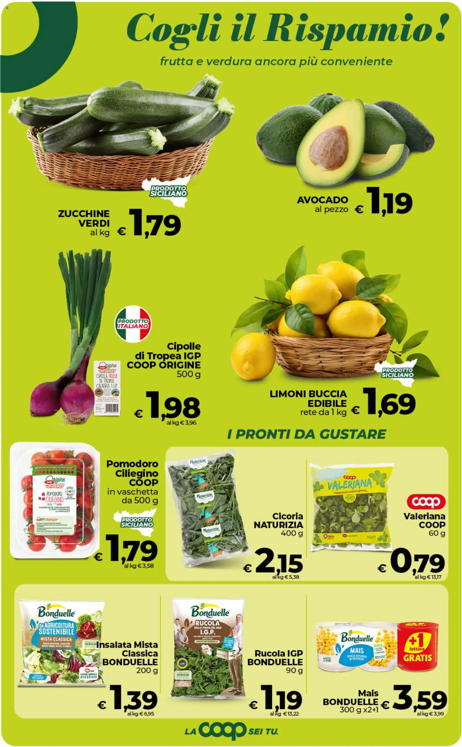 Volantino COOP del 26.03.2026 | Pagina: 25 | Prodotti: Valeriana, Insalata, Frutta, Mais