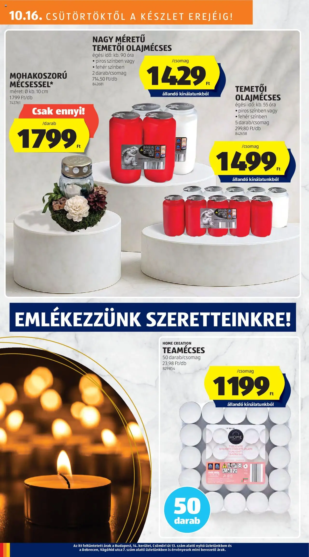 Aldi akciós ujság - amely érvényes a következő dátumtól: 16.10.2025 | Oldal: 6 | Termékek: Teamécses, Óra