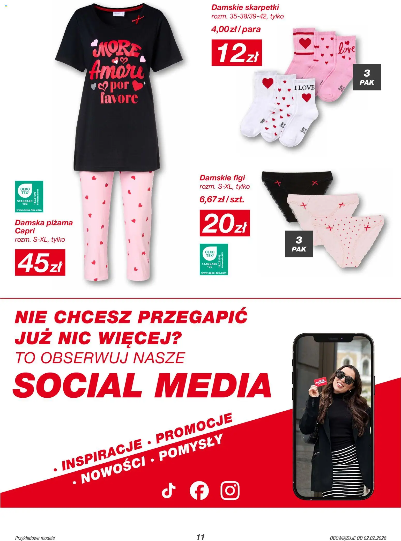 Kik Gazetka od 02.02.2026 | Strona: 11 | Produkty: Piżama, Skarpetki