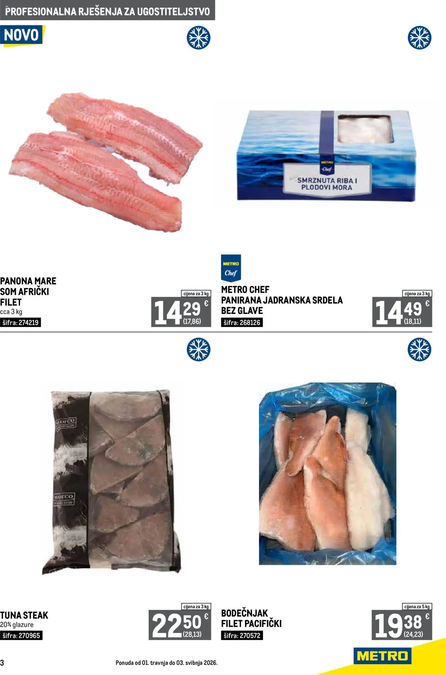 Metro katalog | vrijedi od 01.04.2026 | Stranica: 3 | Proizvodi: Riba, Srdela, Tuna
