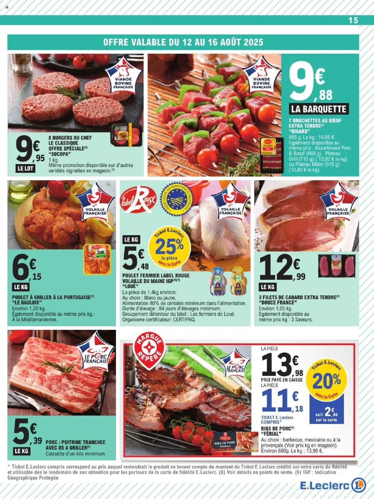  | Page: 15 | Produits: Plateau, Porc, Céréales, Viande bovine
