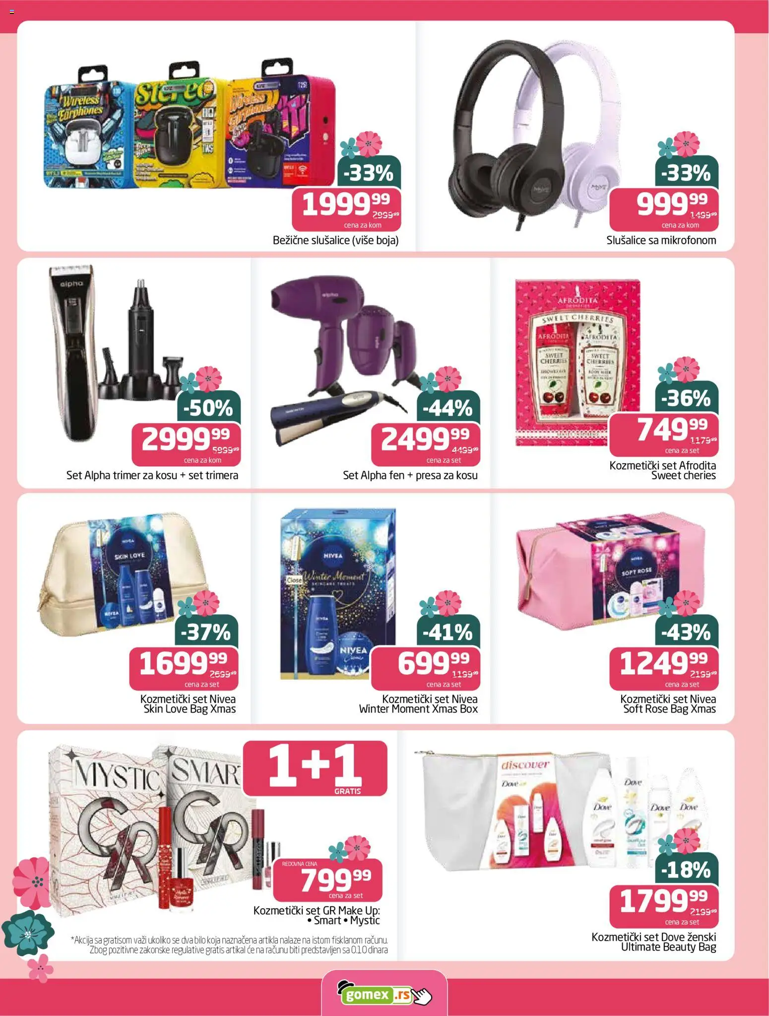 Gomex katalog - važi od 04.03.2026 | Strana: 16 | Proizvode: Fen, Slušalice, Dove, Presa za kosu