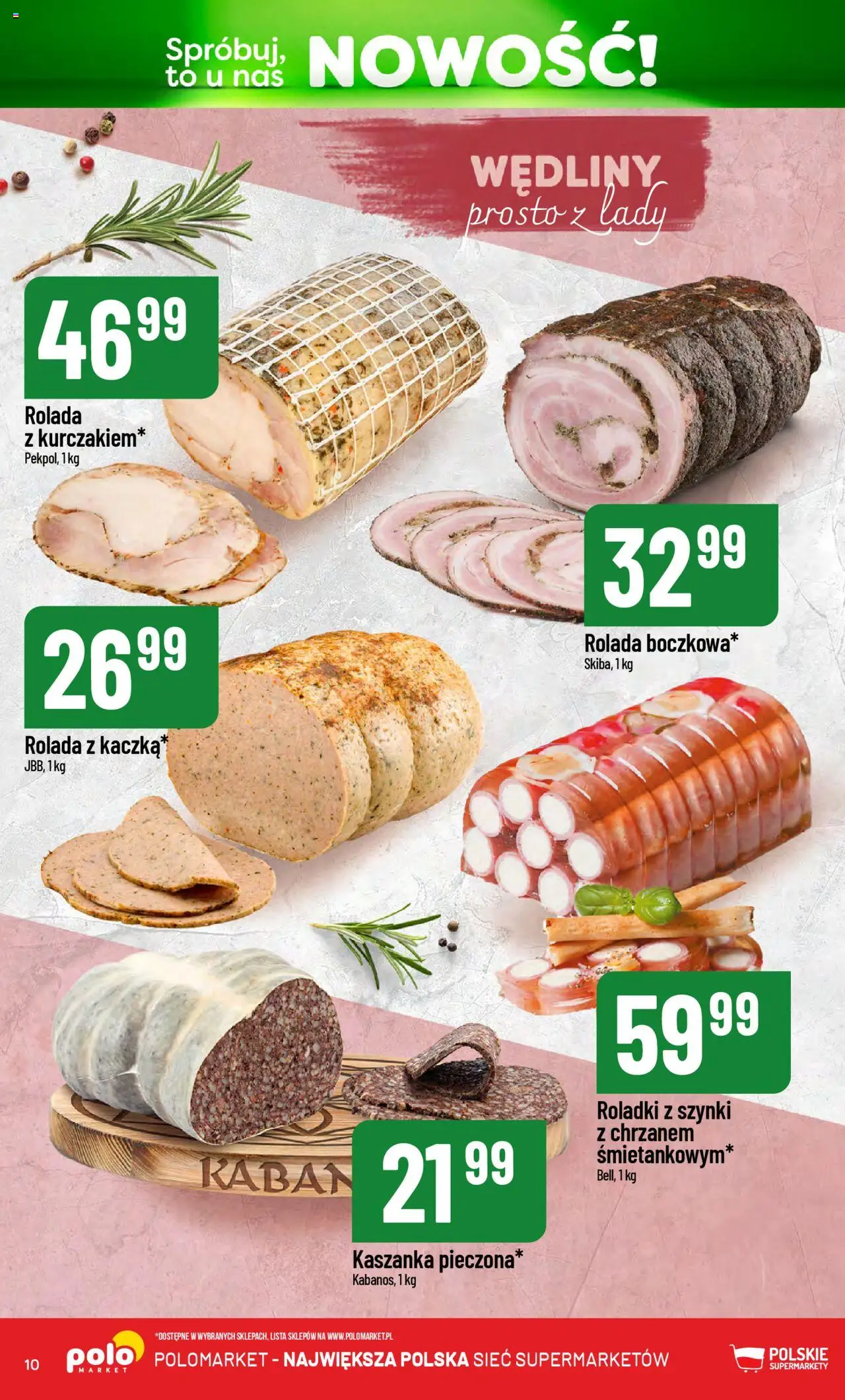 POLOmarket Gazetka - Nowości od 14.10.2025 | Strona: 10 | Produkty: Rolada, Kaszanka, Wędliny