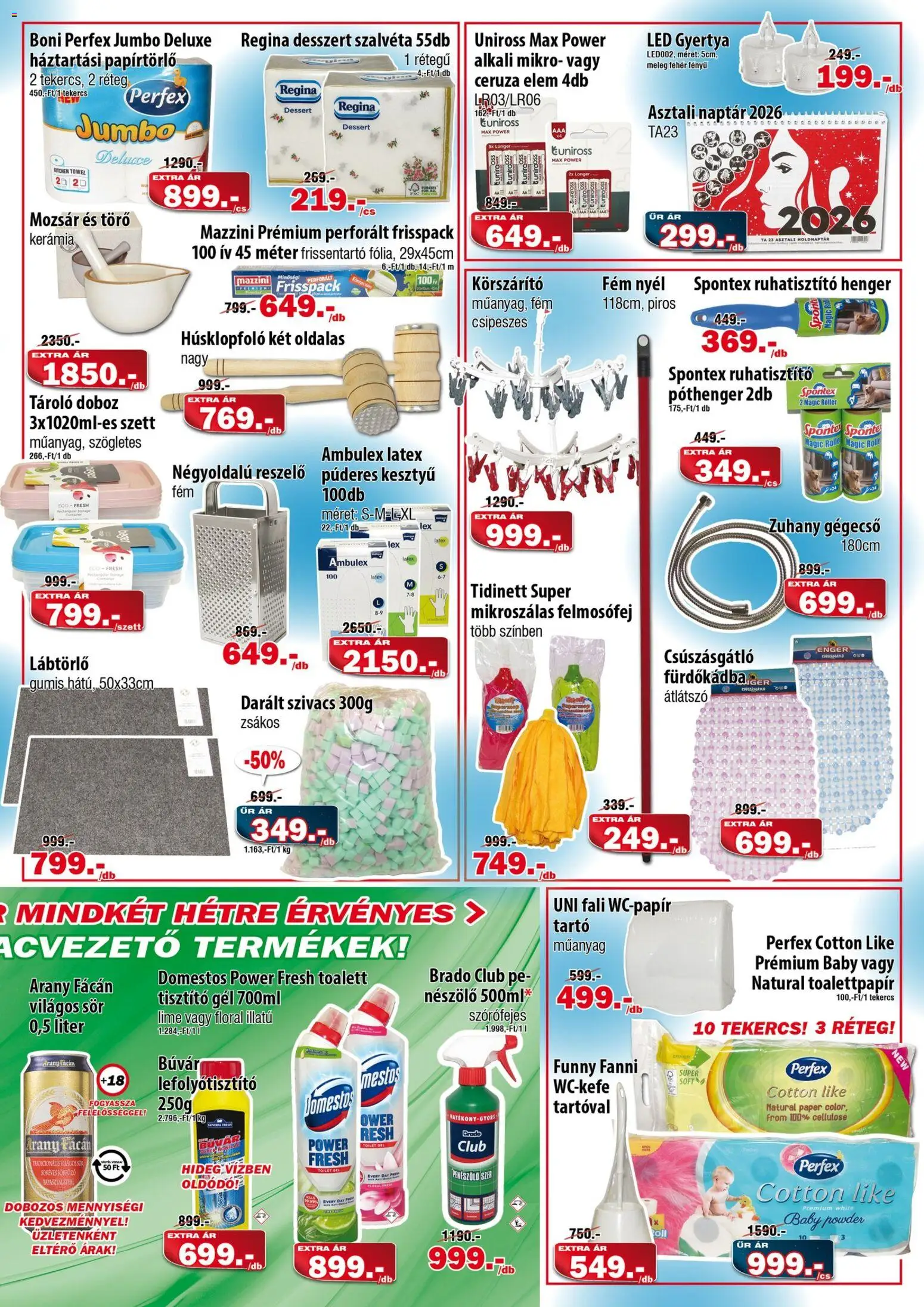 Vianni akciós ujság - amely érvényes a következő dátumtól: 07.01.2026 | Oldal: 3 | Termékek: Lime, Kesztyű, Papírtörlő, Zuhany