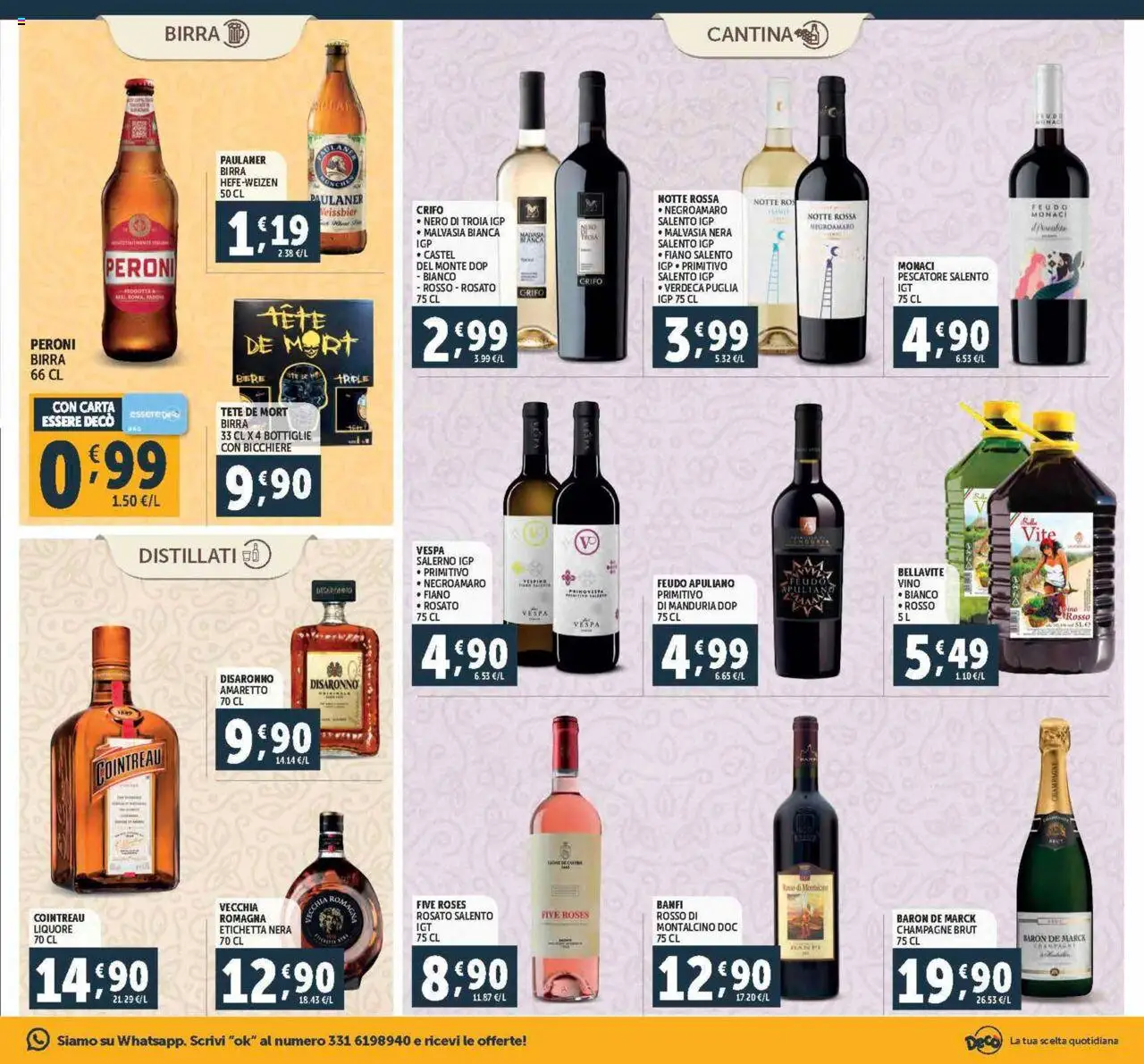 Volantino Decò del 12.09.2025 | Pagina: 17 | Prodotti: Birra, Vino, Champagne, Liquore