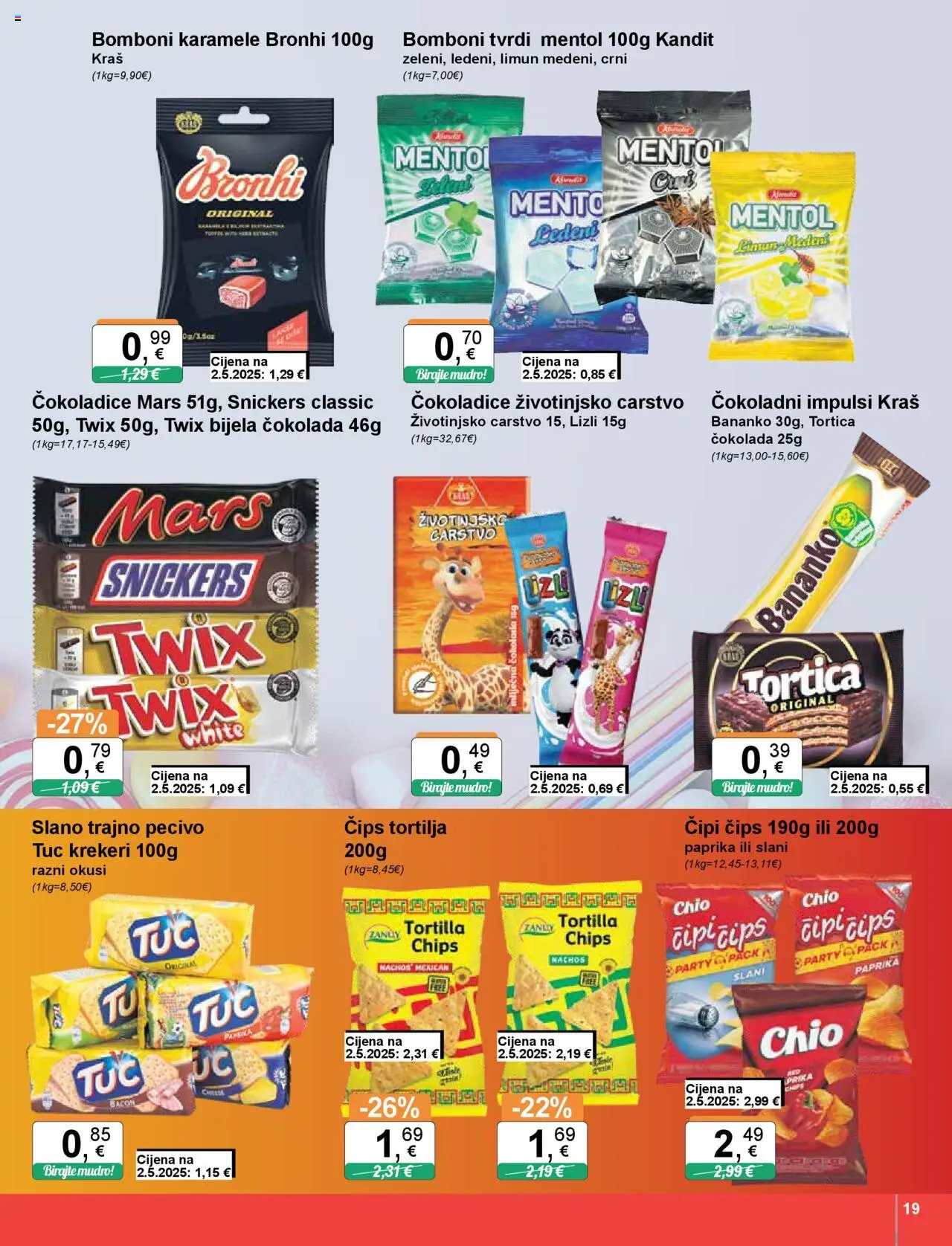 KTC katalog | vrijedi od 10.07.2025 | Stranica: 19 | Proizvodi: Snickers, Bomboni, Paprika, Limun
