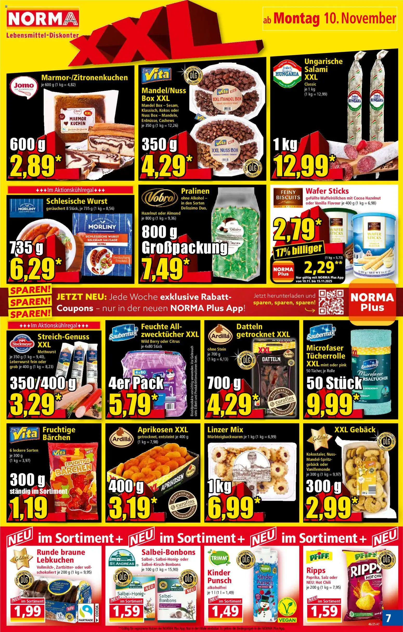 Norma Flugblatt gültig ab 10.11.2025 | Seite: 8 | Produkte: Salz, Wurst, Chili, Salami