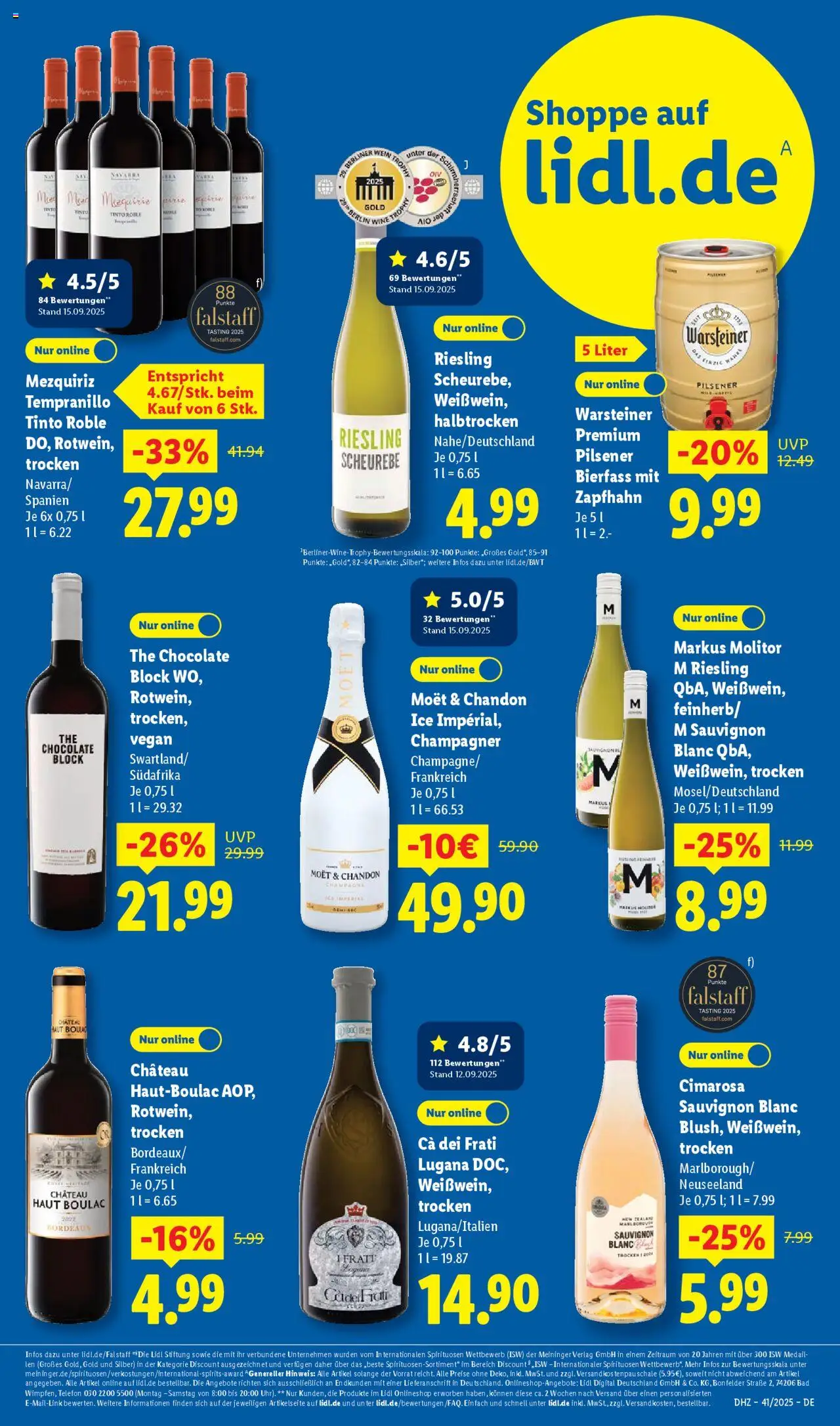 Lidl Prospekt Düsseldorf – gültig ab 06.10.2025 | Seite: 63 | Produkte: Bad, Warsteiner, Wein, Telefon