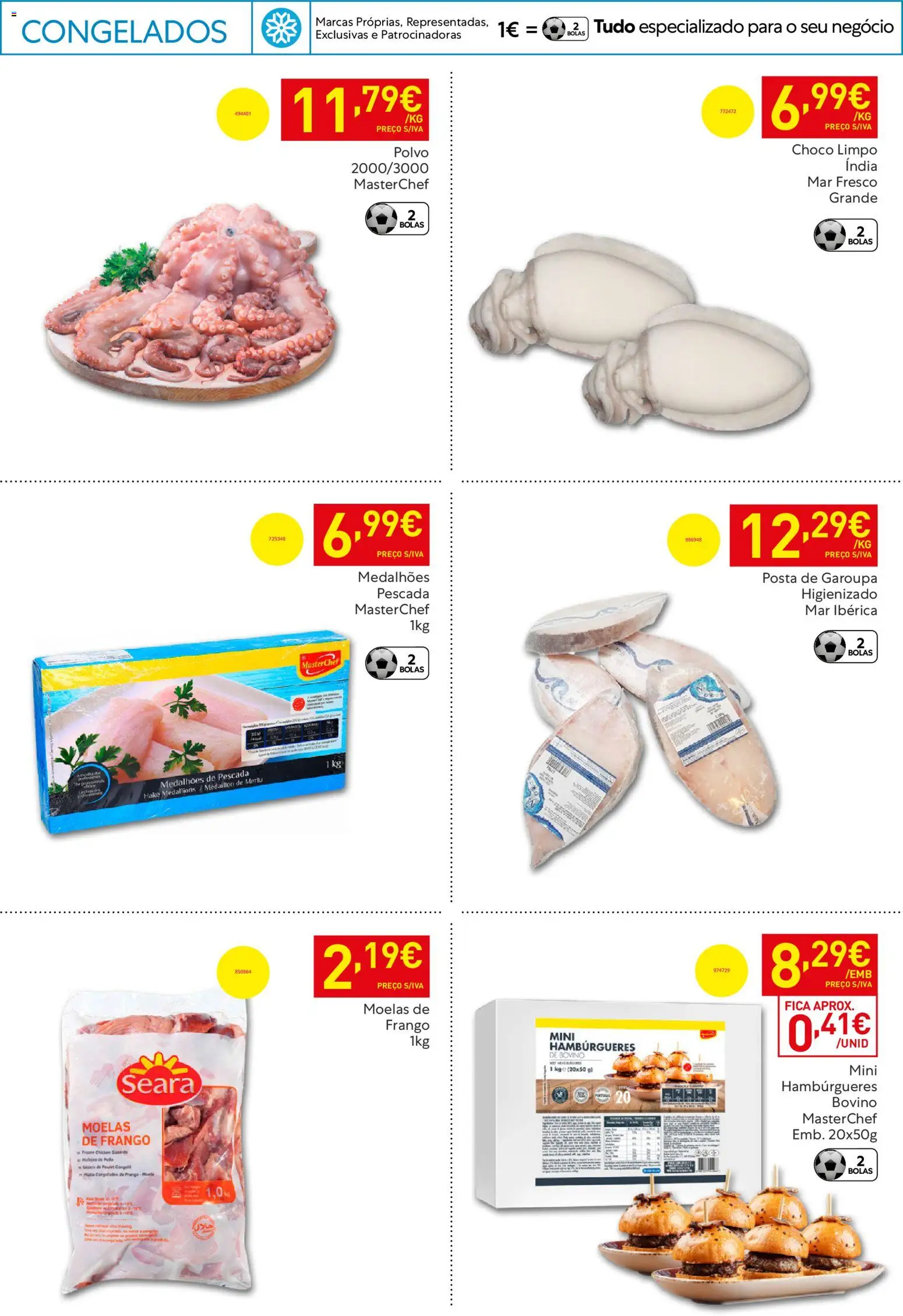 Recheio Horeca │ válido de 07.04.2026 | Página: 20 | Produtos: Frango, Pescada, Polvo, Moelas