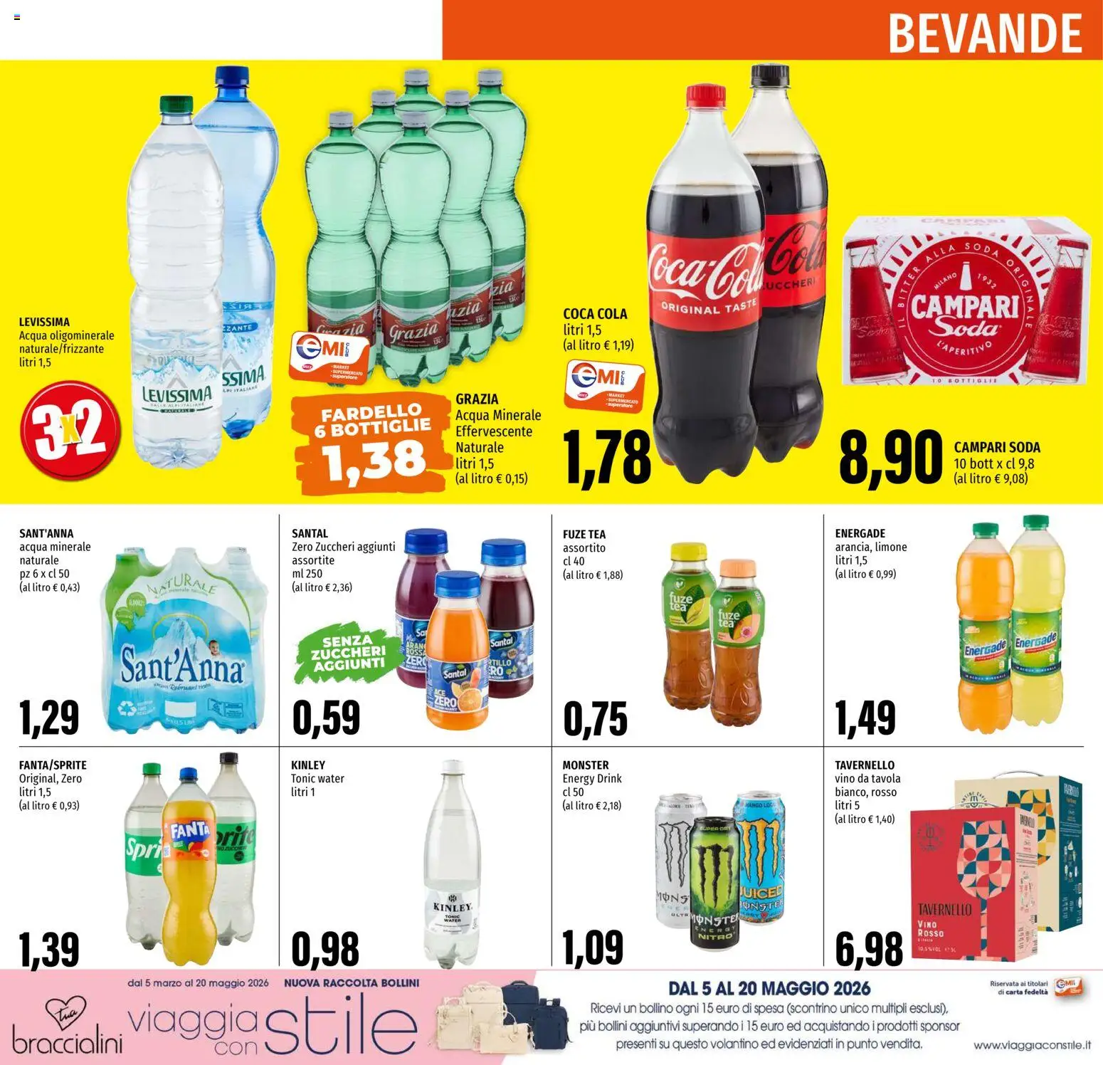 Volantino EMI del 16.03.2026 | Pagina: 16 | Prodotti: Acqua, Vino, Fanta, Coca Cola