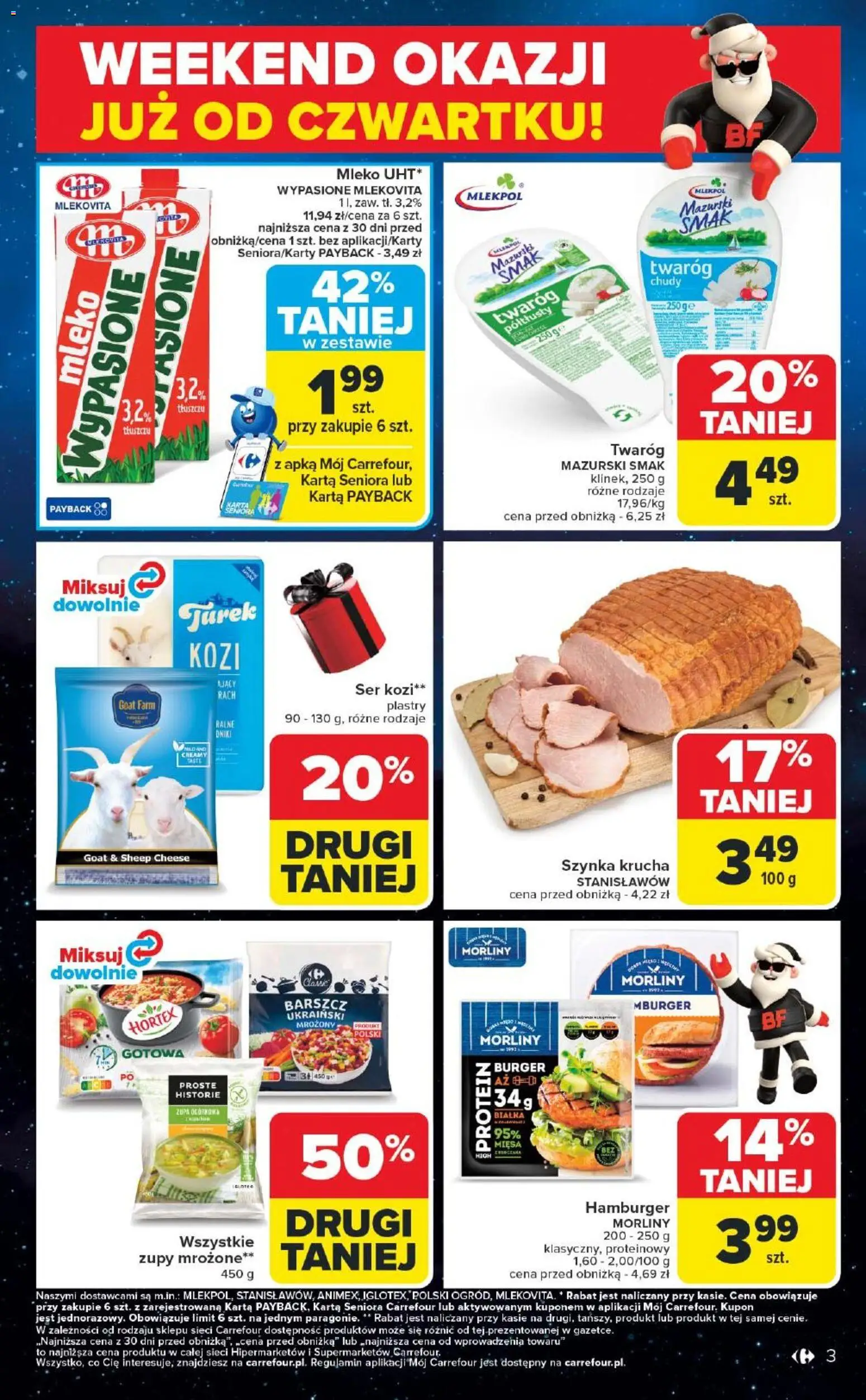 Carrefour Black Friday od 27.11.2025 | Strona: 3 | Produkty: Barszcz, Twaróg półtłusty, Szynka, Twaróg