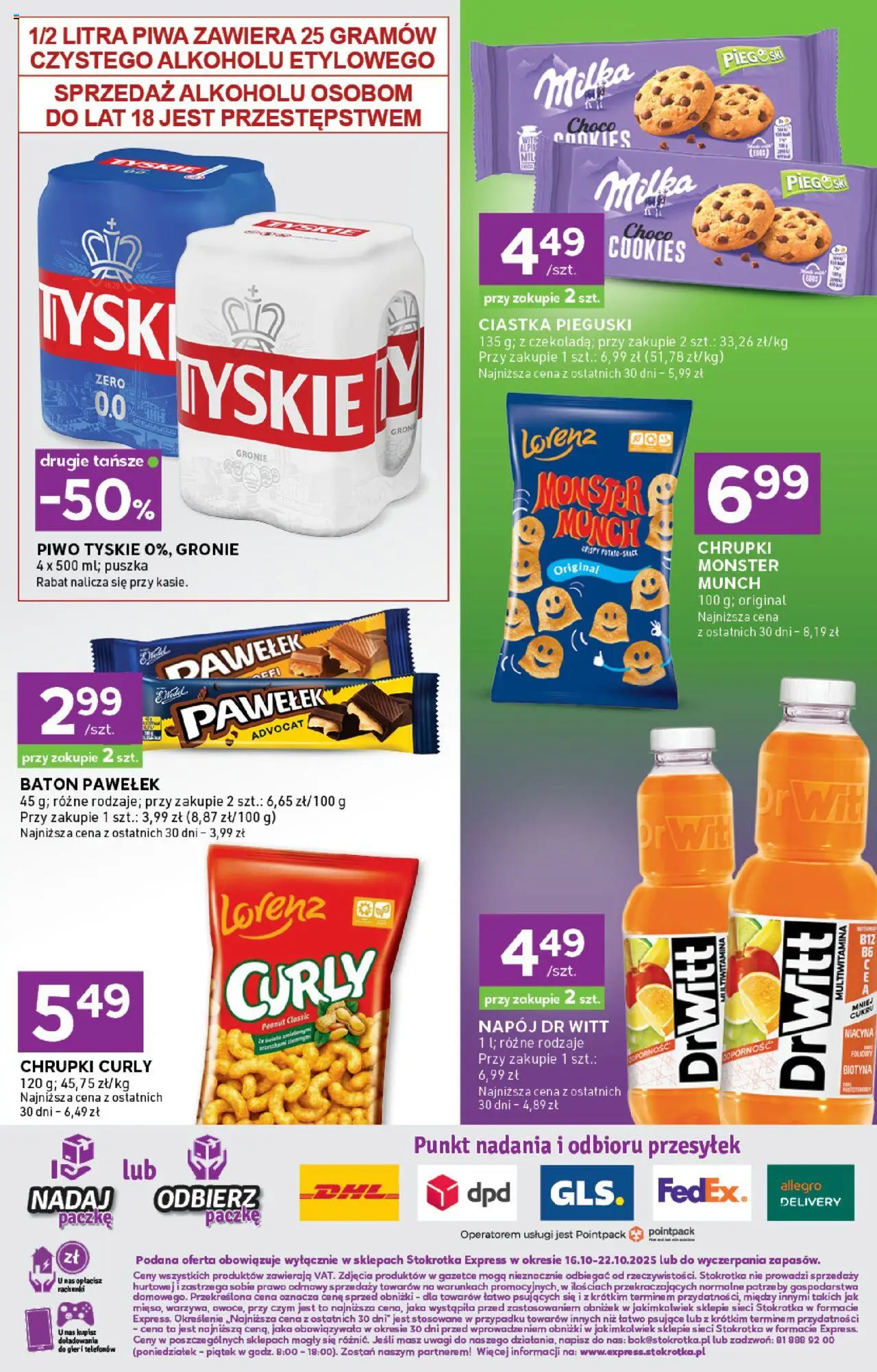 Stokrotka Gazetka - Express od 16.10.2025 | Strona: 6 | Produkty: Milka, Baton, Tyskie, Piwo
