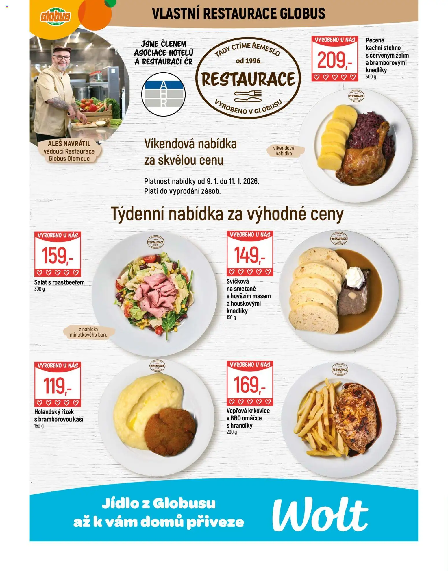 Globus leták - Olomouc od 07.01.2026 | Strana: 9 | Produkty: Holandský řízek, Globus, Krkovice, Vepřová krkovice