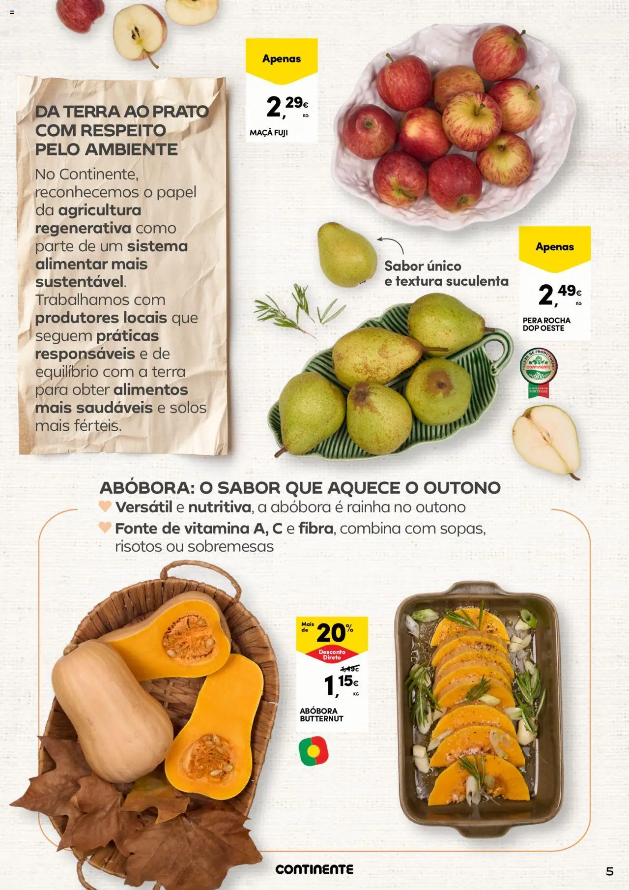 Continente - Frescos: O outono vem cheio de sabor │ válido de 21.10.2025 | Página: 5 | Produtos: Maça, Abóbora