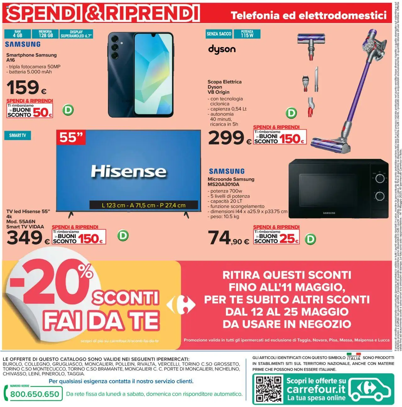 Volantino Carrefour del 05.05.2025 | Pagina: 46 | Prodotti: smart TV, Smartphone, Scopa, TV