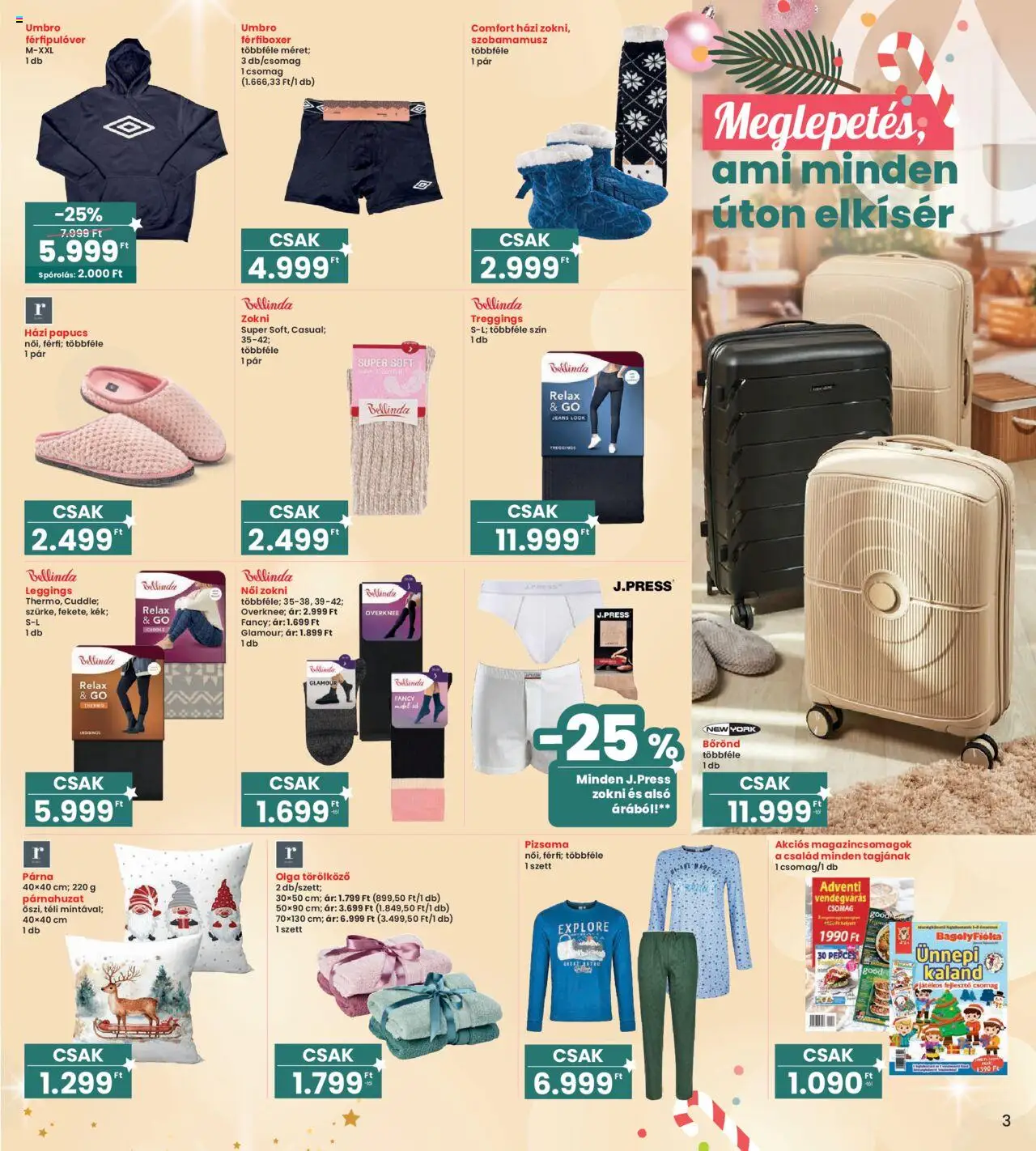Interspar akciós ujság - amely érvényes a következő dátumtól: 24.10.2025 | Oldal: 3 | Termékek: Papucs, Törölköző, Párna, Leggings