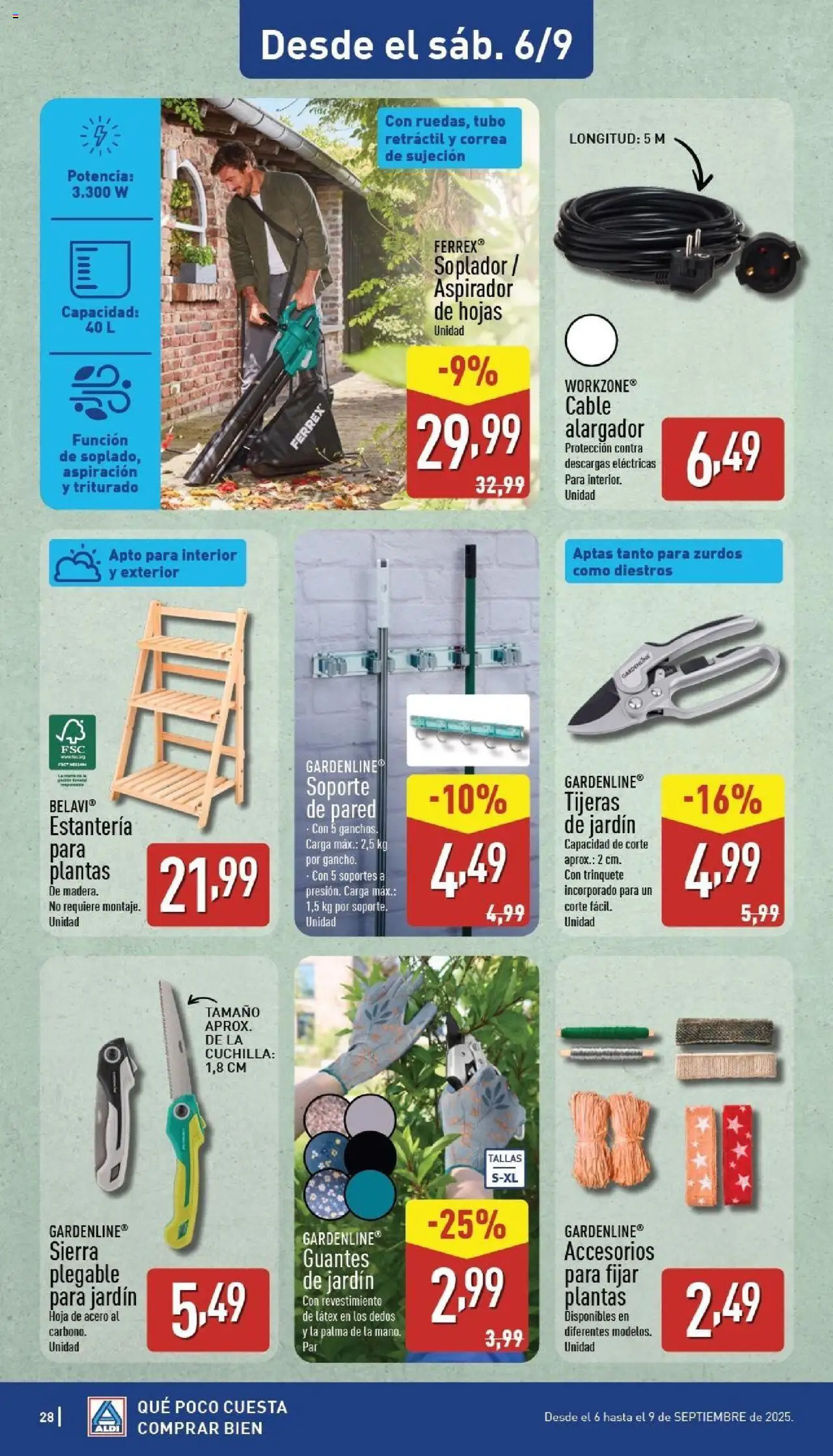 Aldi folleto Canarias │ válido desde el 01.09.2025 | Página: 28 | Productos: Guantes, Cable, Aspirador