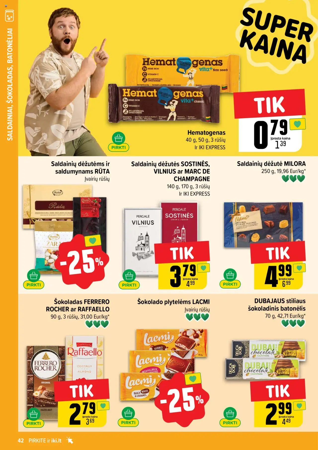 IKI leidinys│galioja nuo 18.08.2025 | Puslapis: 42 | Prekių: Šokoladas, Šokoladinis batonėlis
