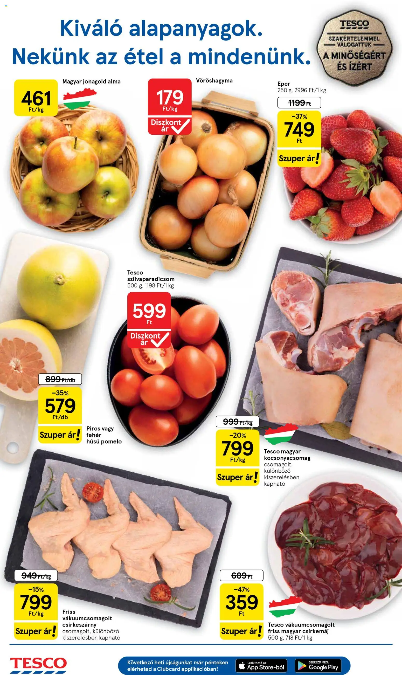 Tesco akciós ujság - amely érvényes a következő dátumtól: 29.01.2026 | Oldal: 2 | Termékek: Vöröshagyma, Csirkemáj, Alma, Eper