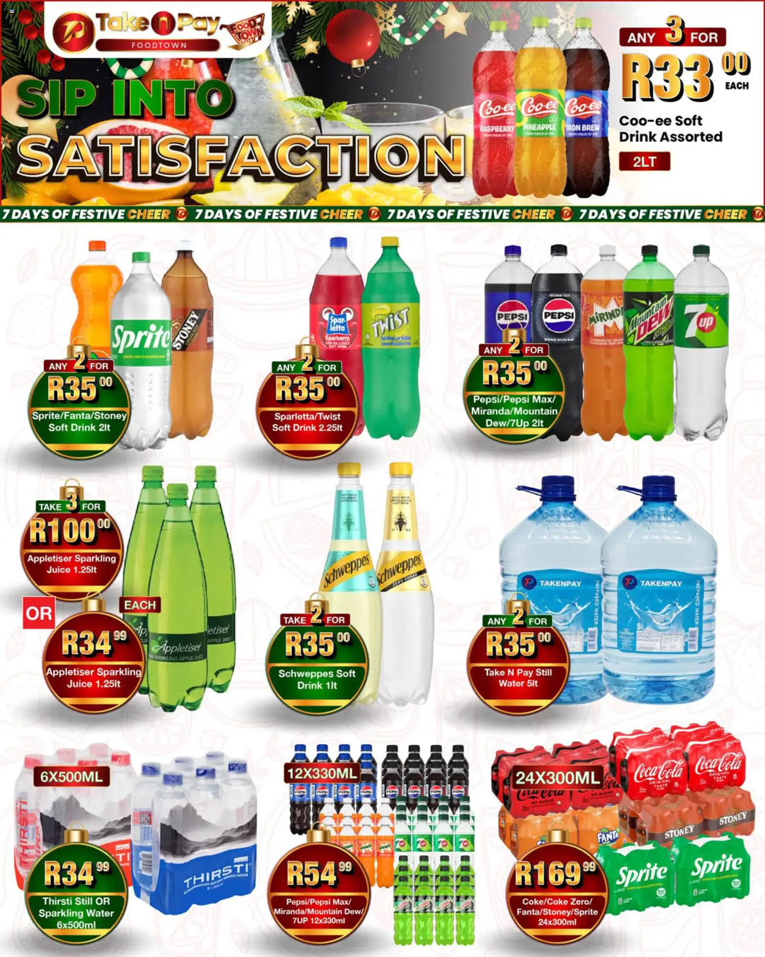 New Take n Pay catalogue – valid from 18.12.2025 | Page: 13 | Products: Juice, Fanta, Sprite, Water