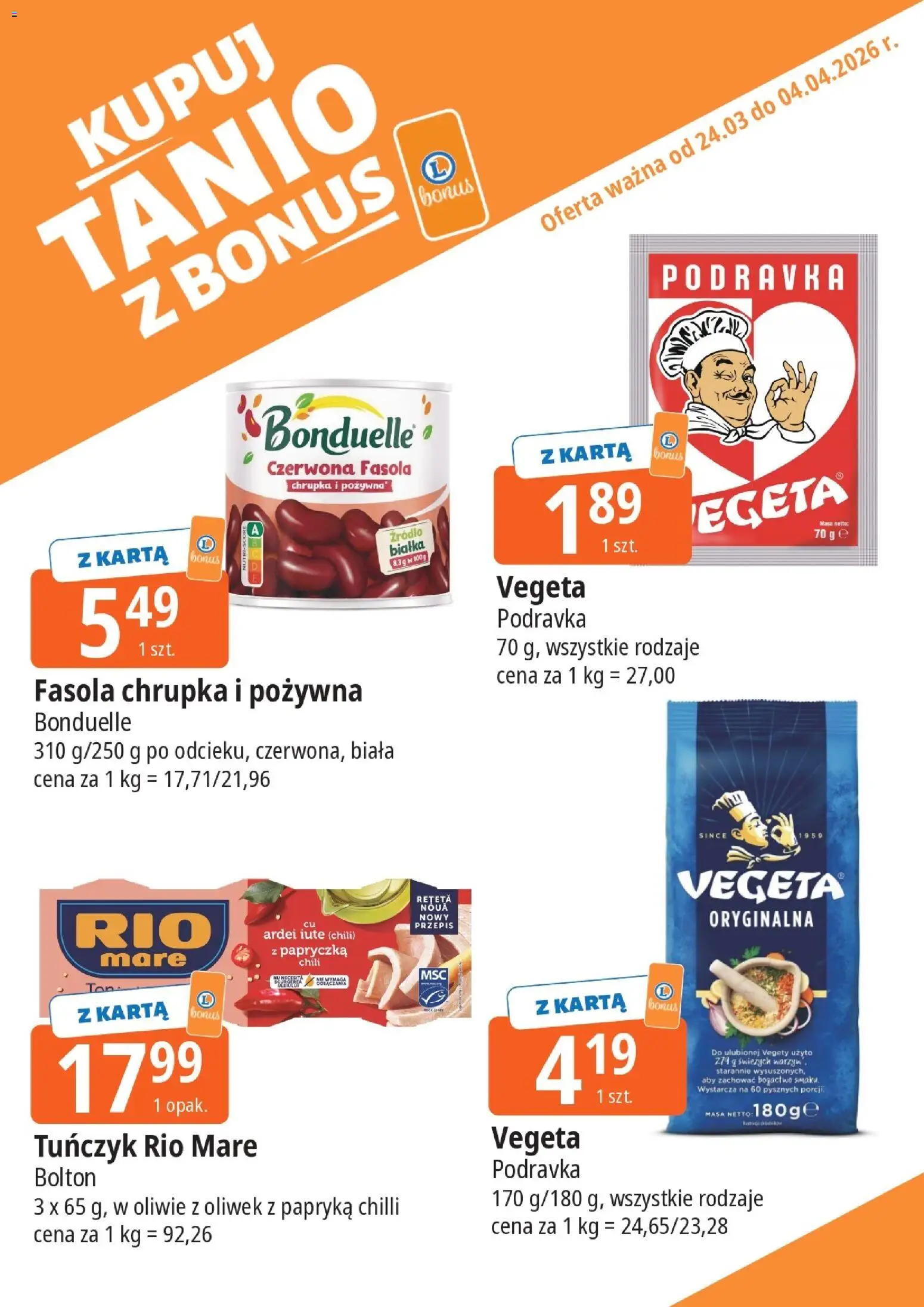 E.Leclerc gazetka - Zamość kupony dodatkowe od 24.03.2026 | Strona: 14 | Produkty: Chili, Papryka, Tuńczyk, Tuńczyk rio mare