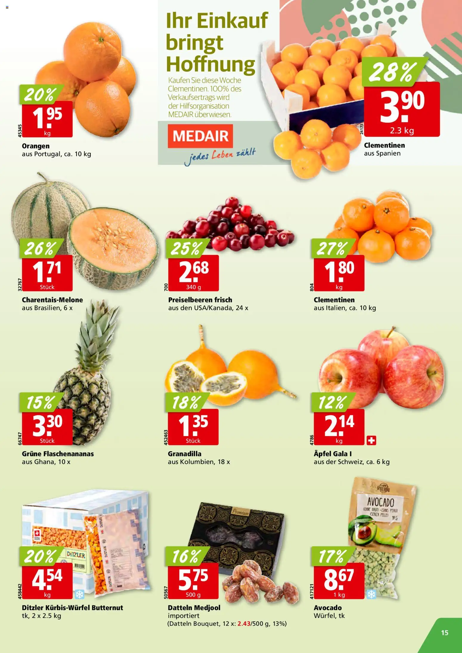 Aligro Aktionen Chavannes, Matran, Genf, Sitten – gültig ab 24.11.2025 | Seite: 15 | Produkte: Äpfel, Avocado, Orangen