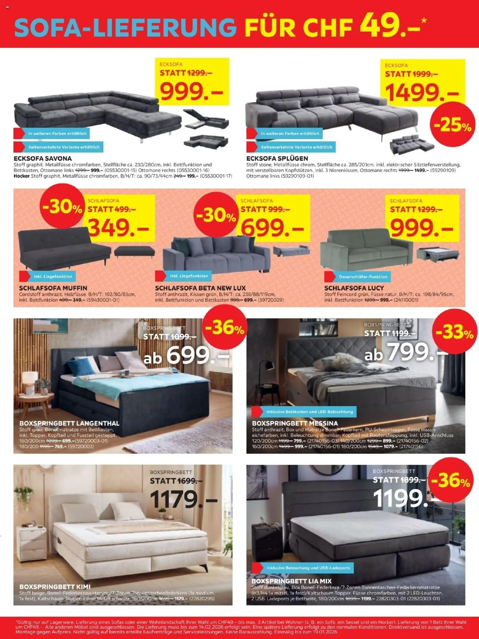 Lipo Aktionen – gültig ab 06.12.2025 | Seite: 3 | Produkte: Sessel, Boxspringbett, Schlafsofa, Wohnlandschaft