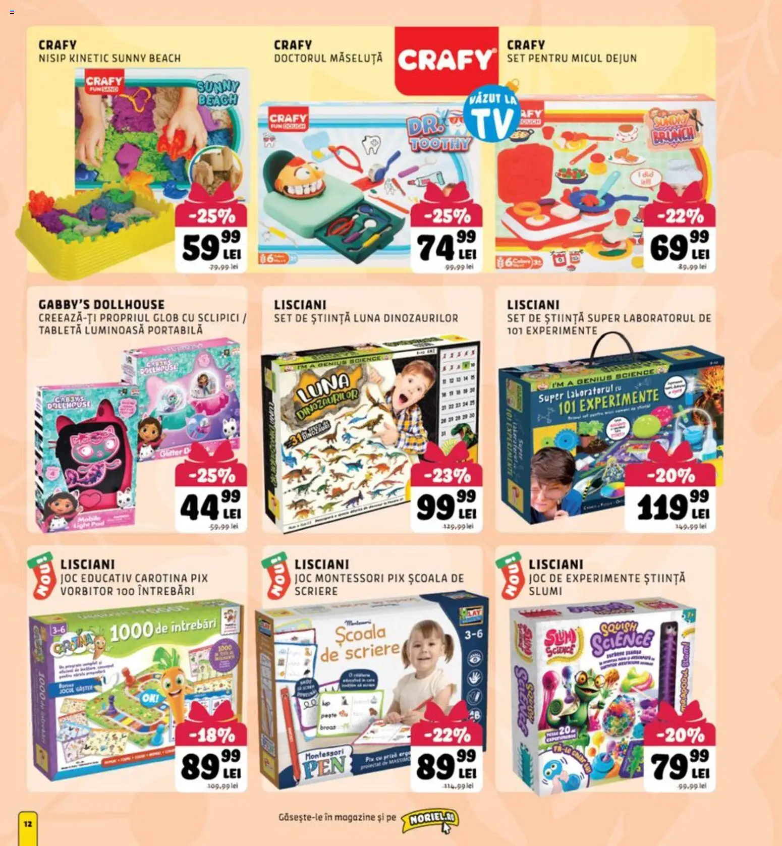 Noul catalog Noriel – valabil de la 17.11.2025 | Pagină: 12 | Produse: Prize, Tabletă, Joc, Pește