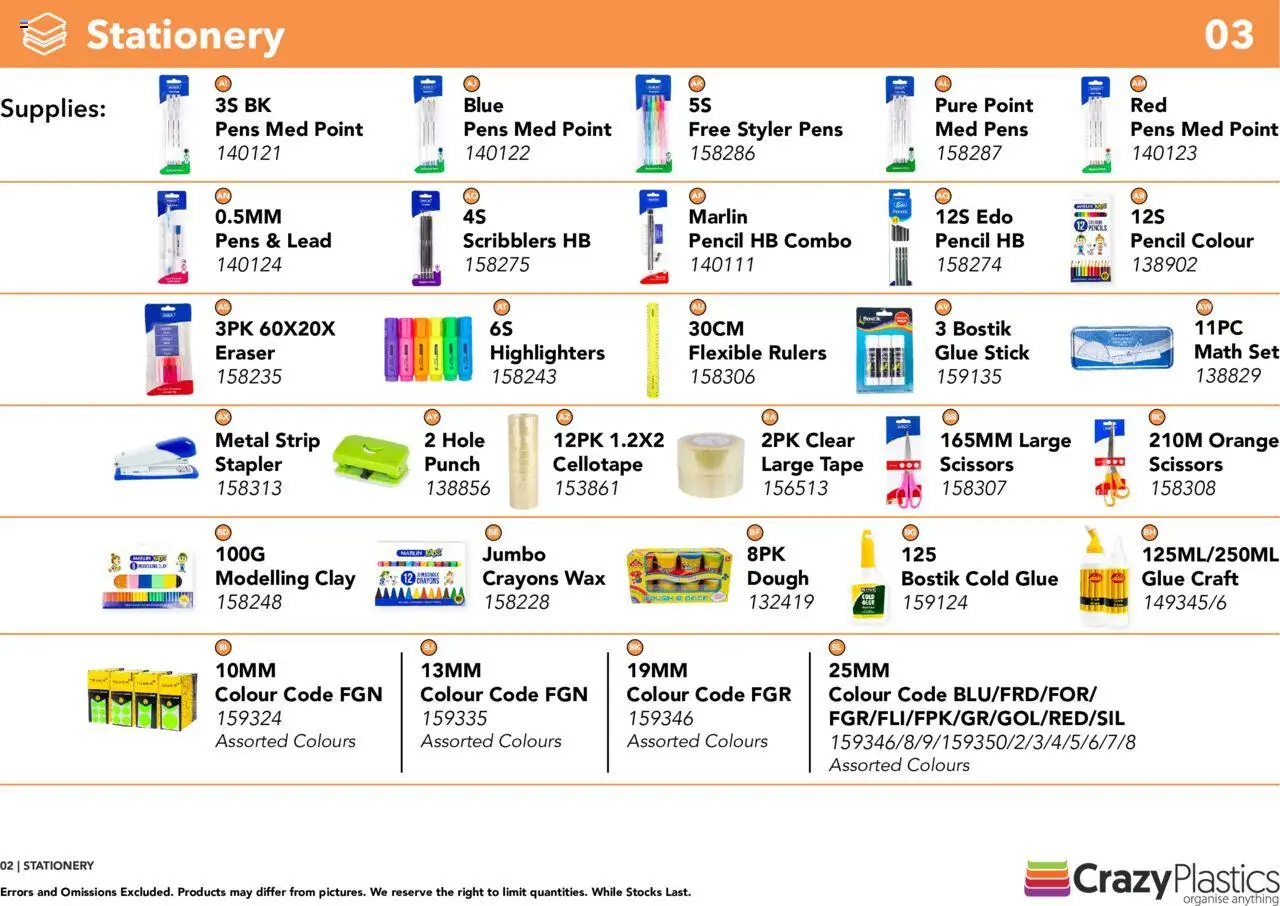New Crazy Plastics catalogue – valid from 01.04.2024 | Page: 3 | Products: Pencil, Wax, Tape, Clay
