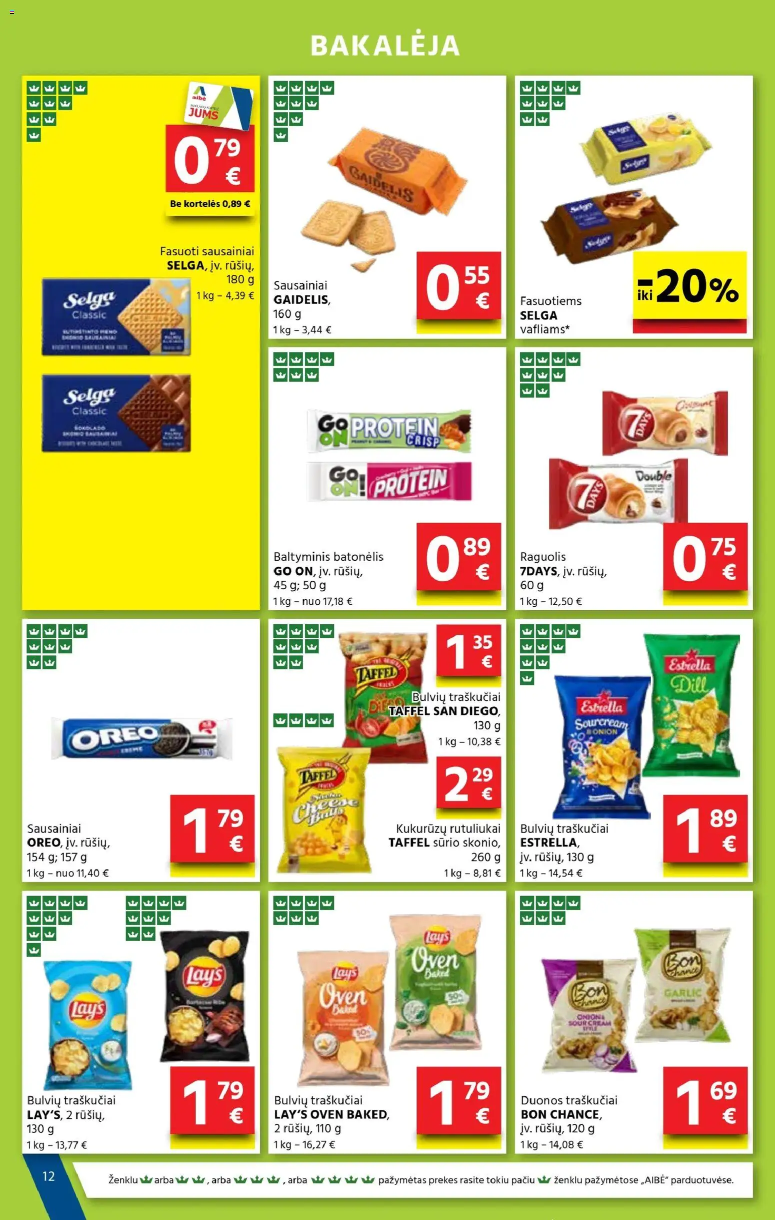 AIBE akcijos nuo 05.03.2026 | Puslapis: 12 | Prekių: Sausainiai, Traškučiai