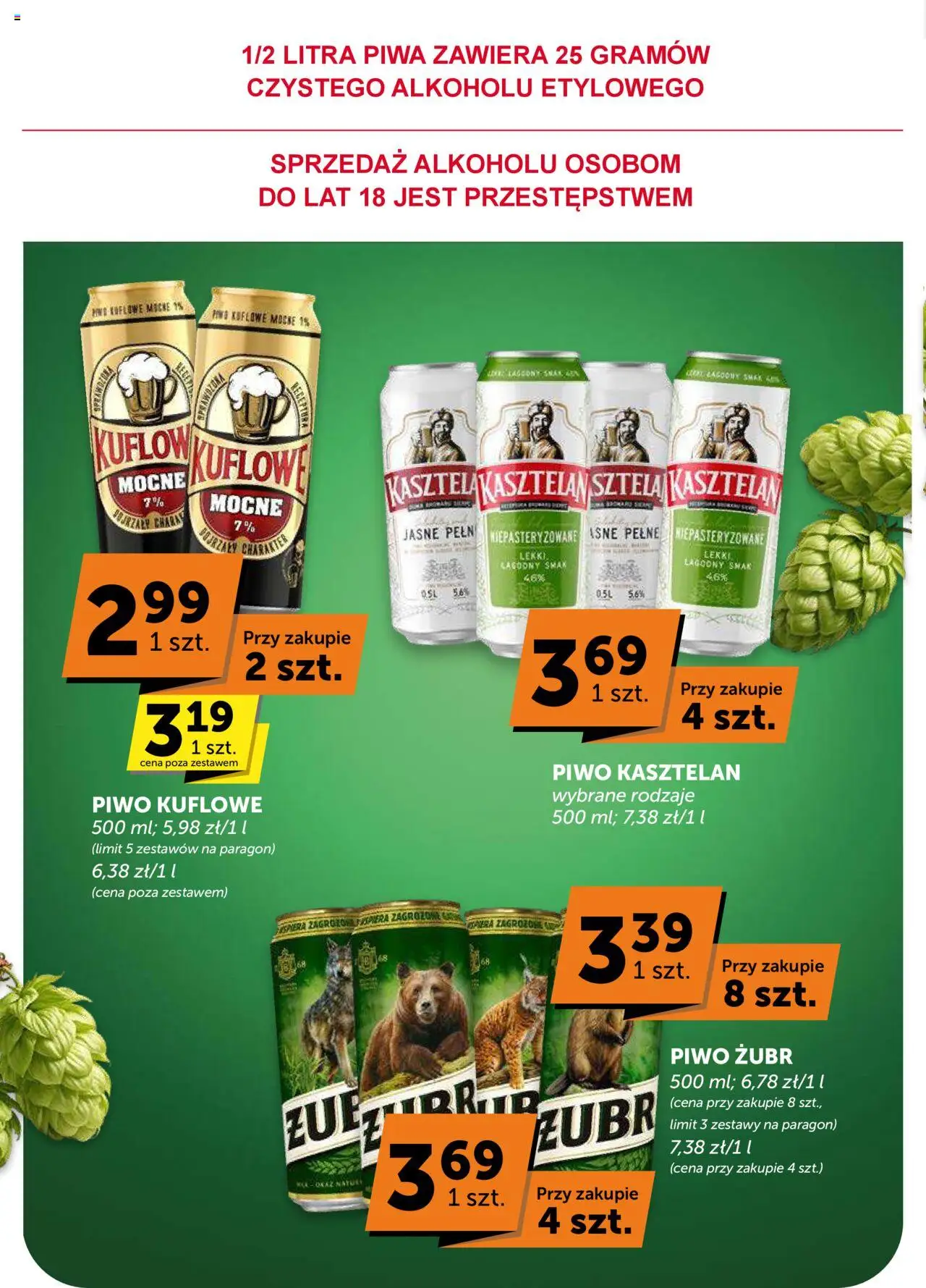 Euro Sklep Gazetka od 02.10.2025 | Strona: 48 | Produkty: Piwo żubr, Piwo