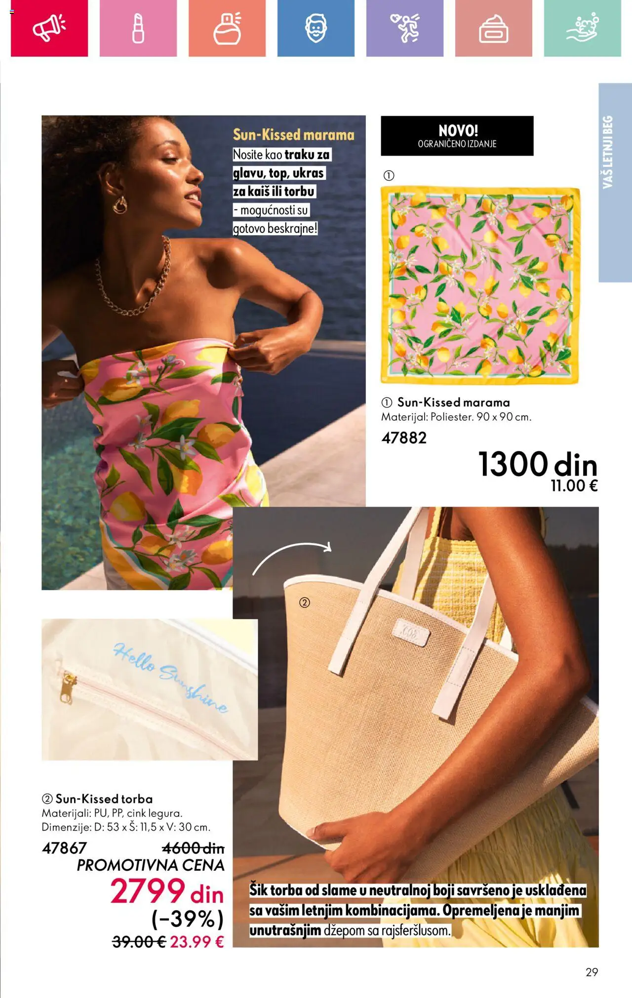 Oriflame katalog - važi od 22.06.2025 | Strana: 29 | Proizvode: Marama, Kaiš, Torba