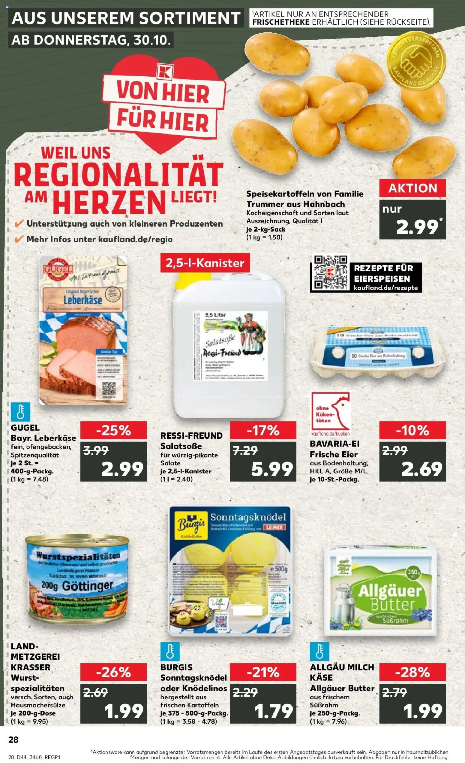 Kaufland prospekt Weiden In Der Oberpfalz	 – gültig ab 03.11.2025 | Seite: 28 | Produkte: Butter, Käse, Kartoffeln, Wurst