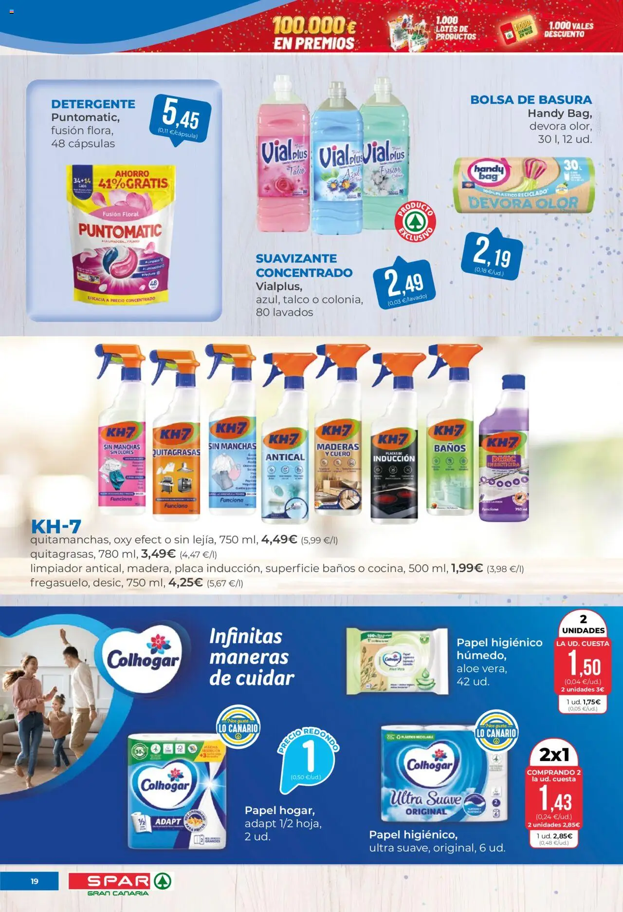 Spar folleto │ válido desde el 03.10.2025 | Página: 19 | Productos: Detergente, Papel higienico, Suavizante, Bolsa