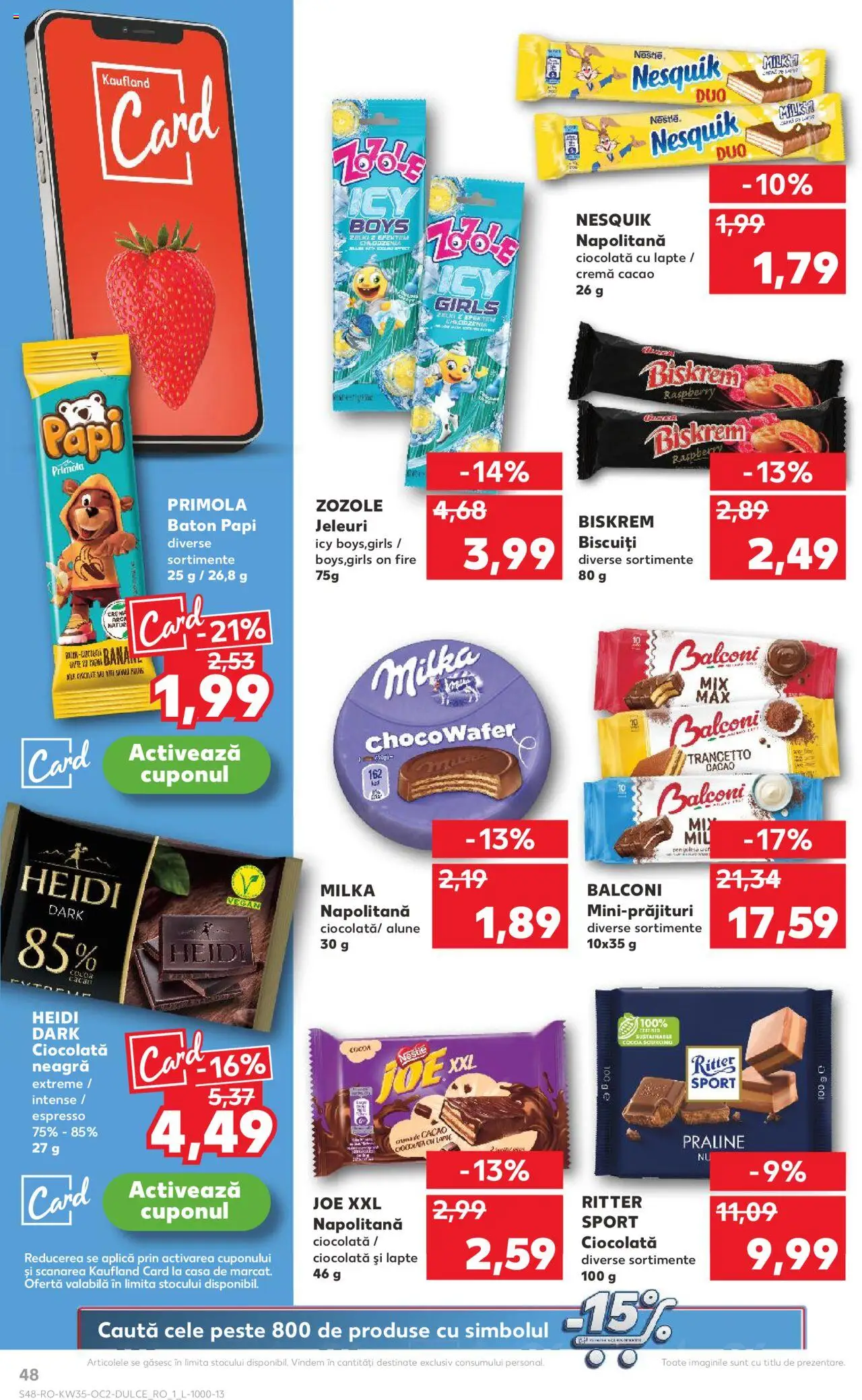 Kaufland RO akciós ujság - amely érvényes a következő dátumtól: 27.08.2025 | Oldal: 48 | Termékek: Praliné, Nesquik, Vegán