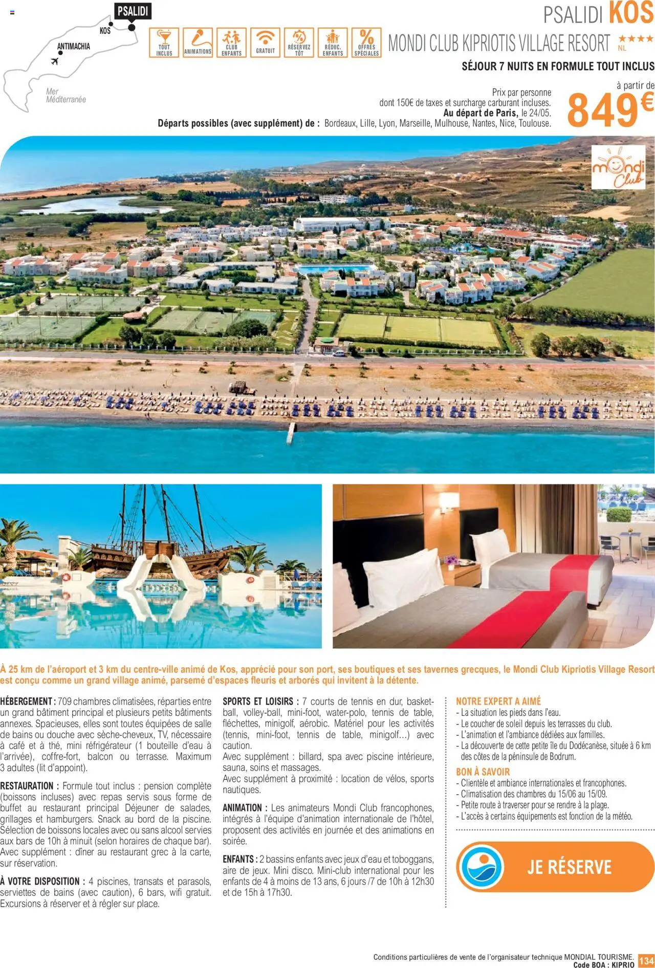  | Page: 134 | Produits: Réfrigérateur, Climatisation, Buffet, Jeux