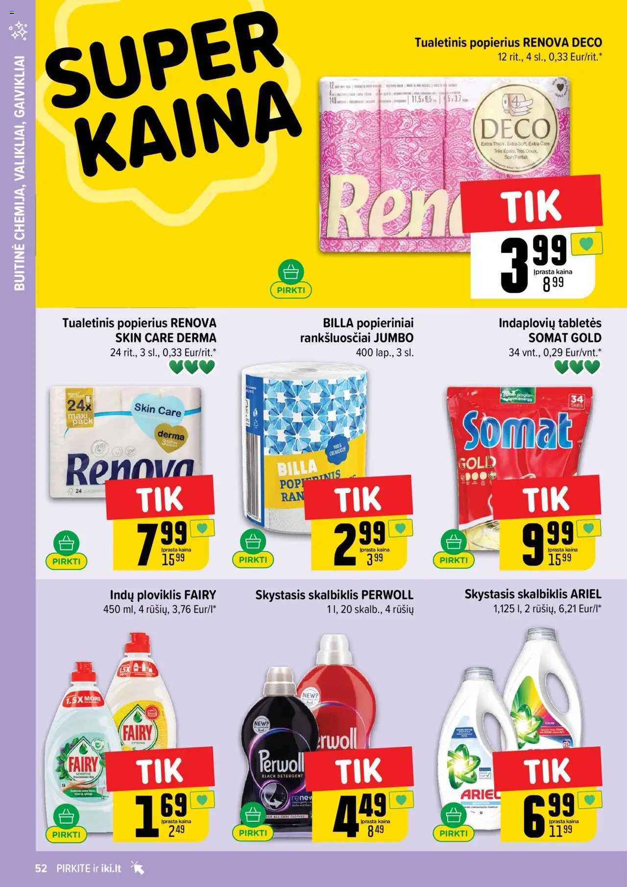 IKI - Leidinys│galioja nuo 04.08.2025 | Puslapis: 52 | Prekių: Ploviklis, Tualetinis popierius
