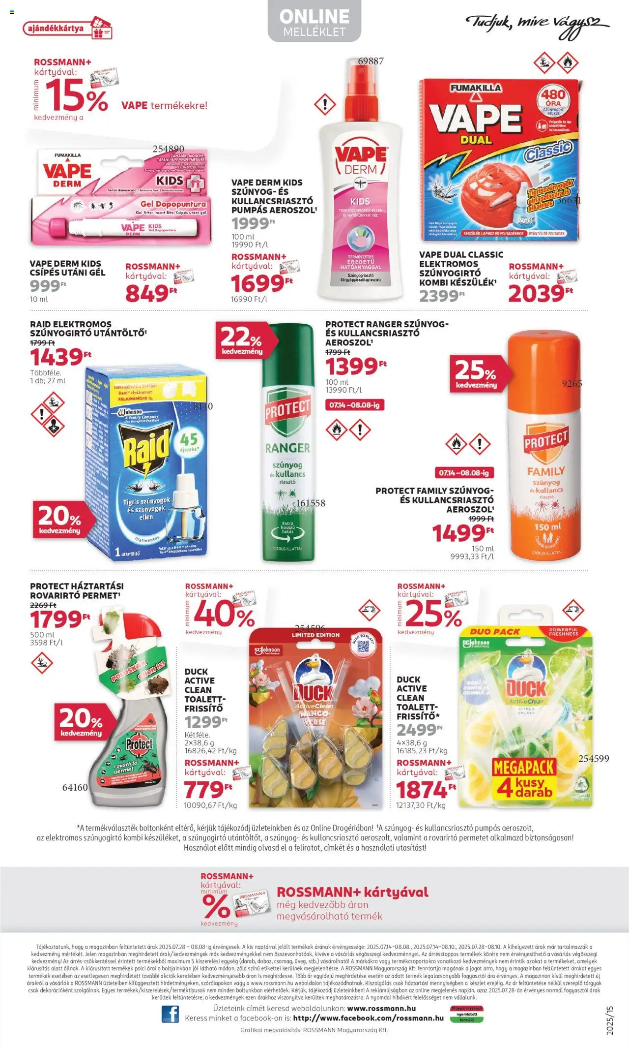 Rossmann akciós ujság - amely érvényes a következő dátumtól: 28.07.2025 | Oldal: 29 | Termékek: Kullancsriasztó, Riasztó