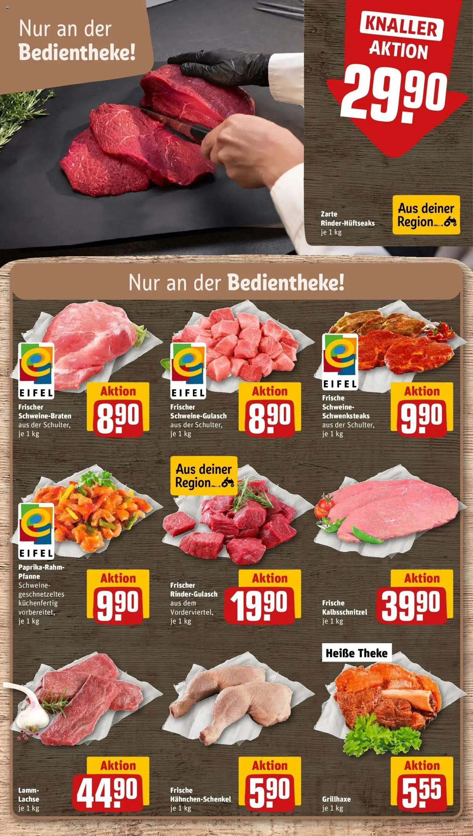 Rewe Prospekt Stolberg / Breinig	 – gültig ab 15.03.2026 | Seite: 10 | Produkte: Schweinegulasch, Rindergulasch, Hahnchenschenkel, Theke