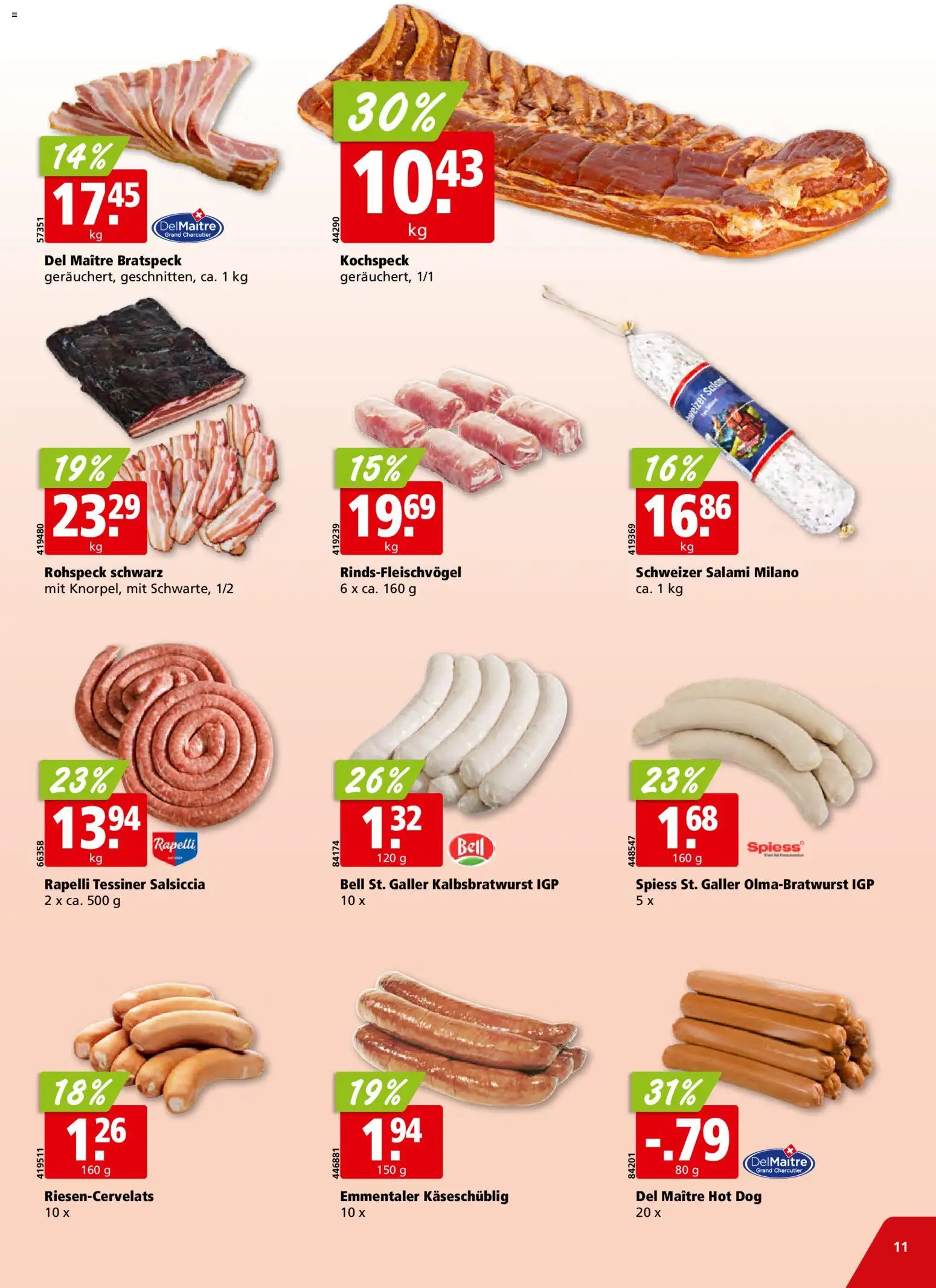 Aligro Aktionen Schlieren, Gossau SG, Frauenfeld, Rapperswil-Jona, Sargans, Bern, Brüttisellen, Pratteln, Emmen, Spreitenbach – gültig ab 10.11.2025 | Seite: 11 | Produkte: Salami