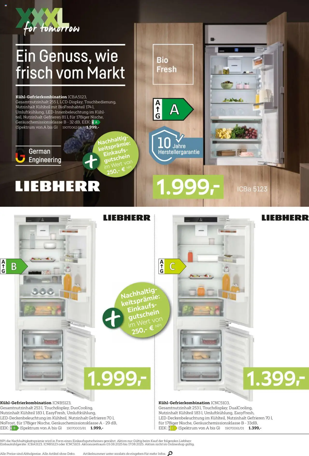 XXXL Lutz Nr. 1 bei Küchen - gültig ab dem 04.08.2025 | Seite: 16 | Produkte: Liebherr, Kühlgefrierkombination