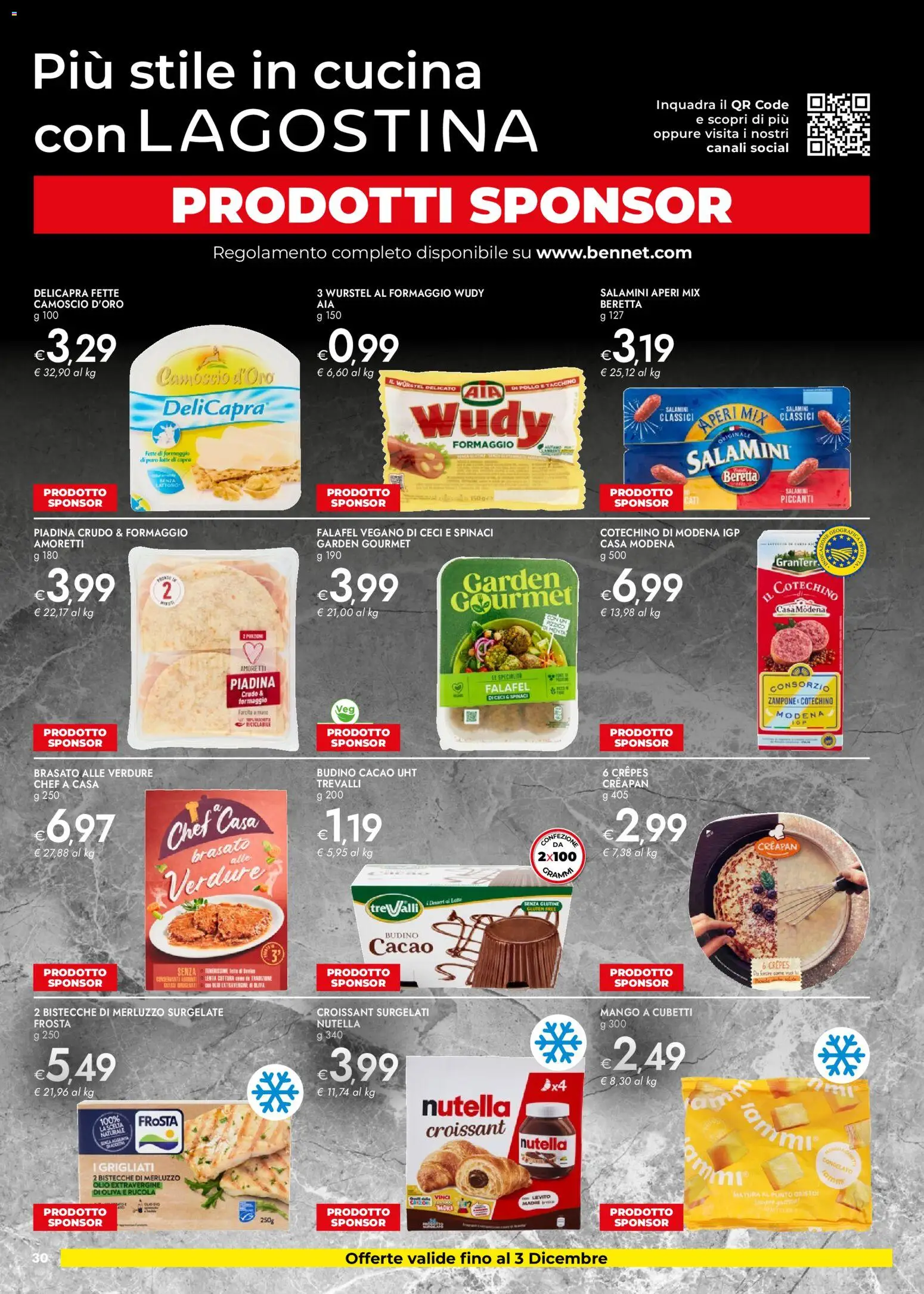 Volantino bennet del 20.11.2025 | Pagina: 30 | Prodotti: Pollo, Ceci, Latte, Olio