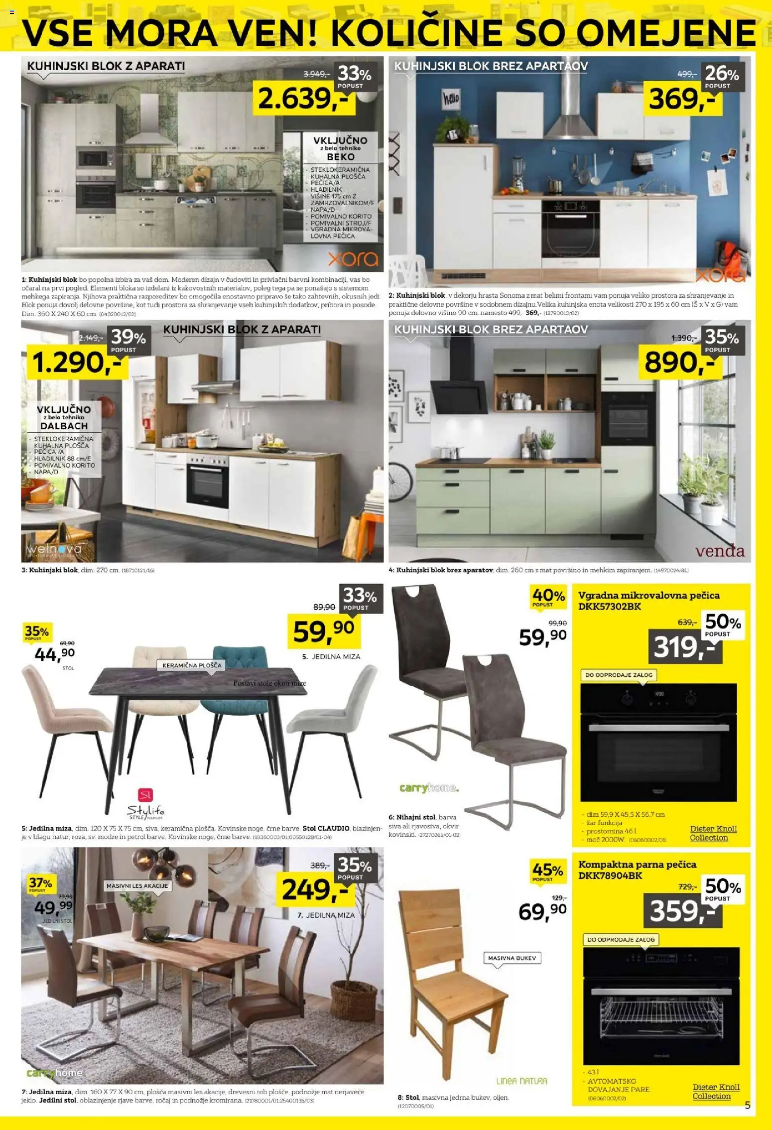 Novi XXXL Lesnina katalog ponudbe – veljaven od 29.12.2025 | Stran: 5 | Izdelki: Pecica, Jedilna miza, Okvir, Stol