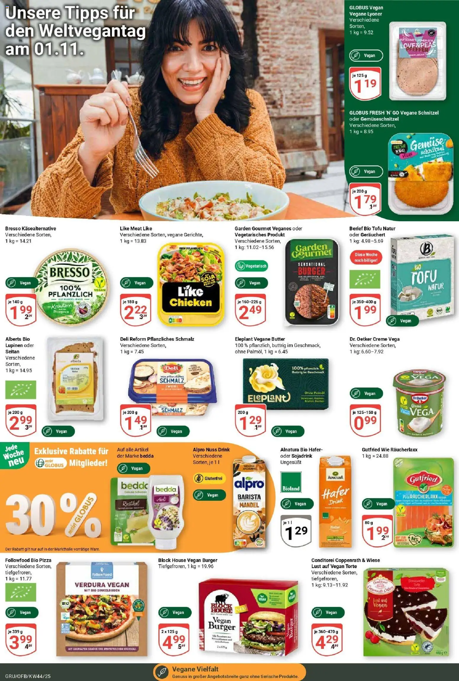 Globus prospekt Grünstadt	 – gültig ab 26.10.2025 | Seite: 13 | Produkte: Butter, Burger, Bresso, Creme