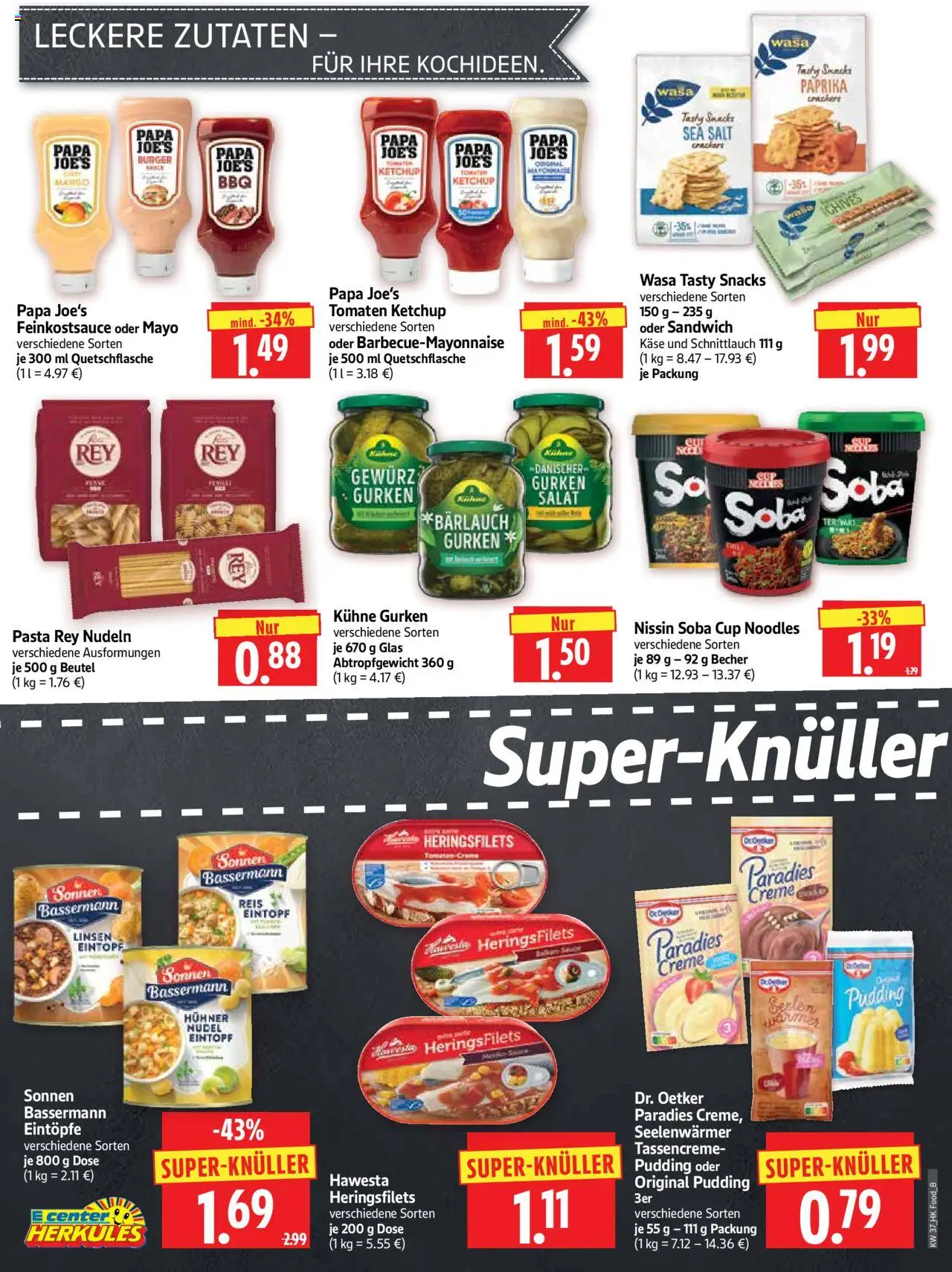 HERKULES Prospekt 	 – gültig ab 08.09.2025 | Seite: 8 | Produkte: Tomaten, Pasta, Nudeln, Ketchup