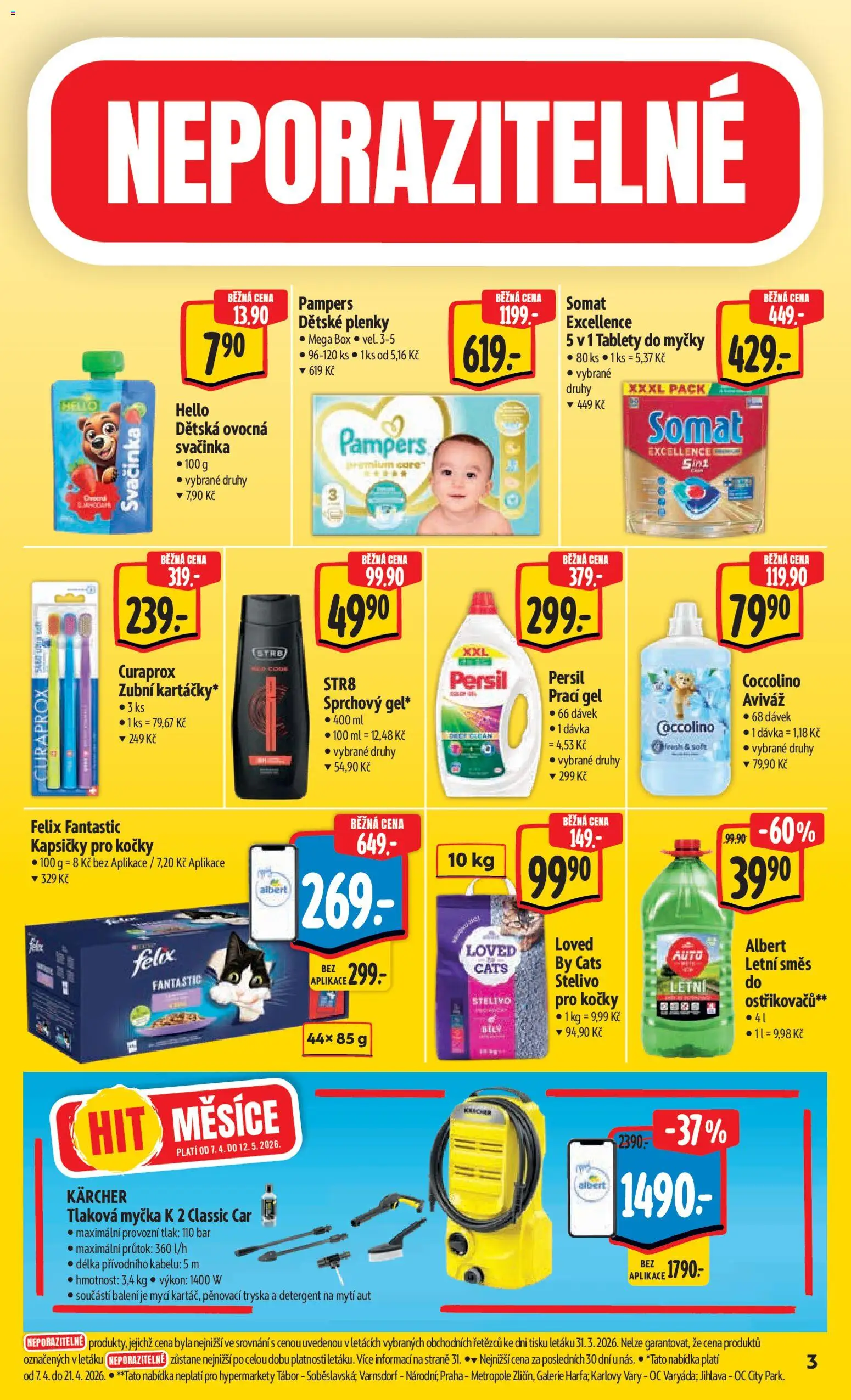 Albert leták - Hypermarket od 07.04.2026 | Strana: 7 | Produkty: Felix fantastic, Myčka, Kapsičky pro kočky, Pampers