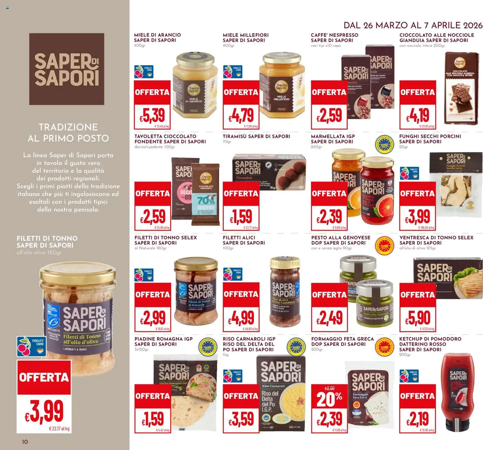 Volantino Pan del 26.03.2026 | Pagina: 10 | Prodotti: Cioccolato, Riso, Miele, Alici