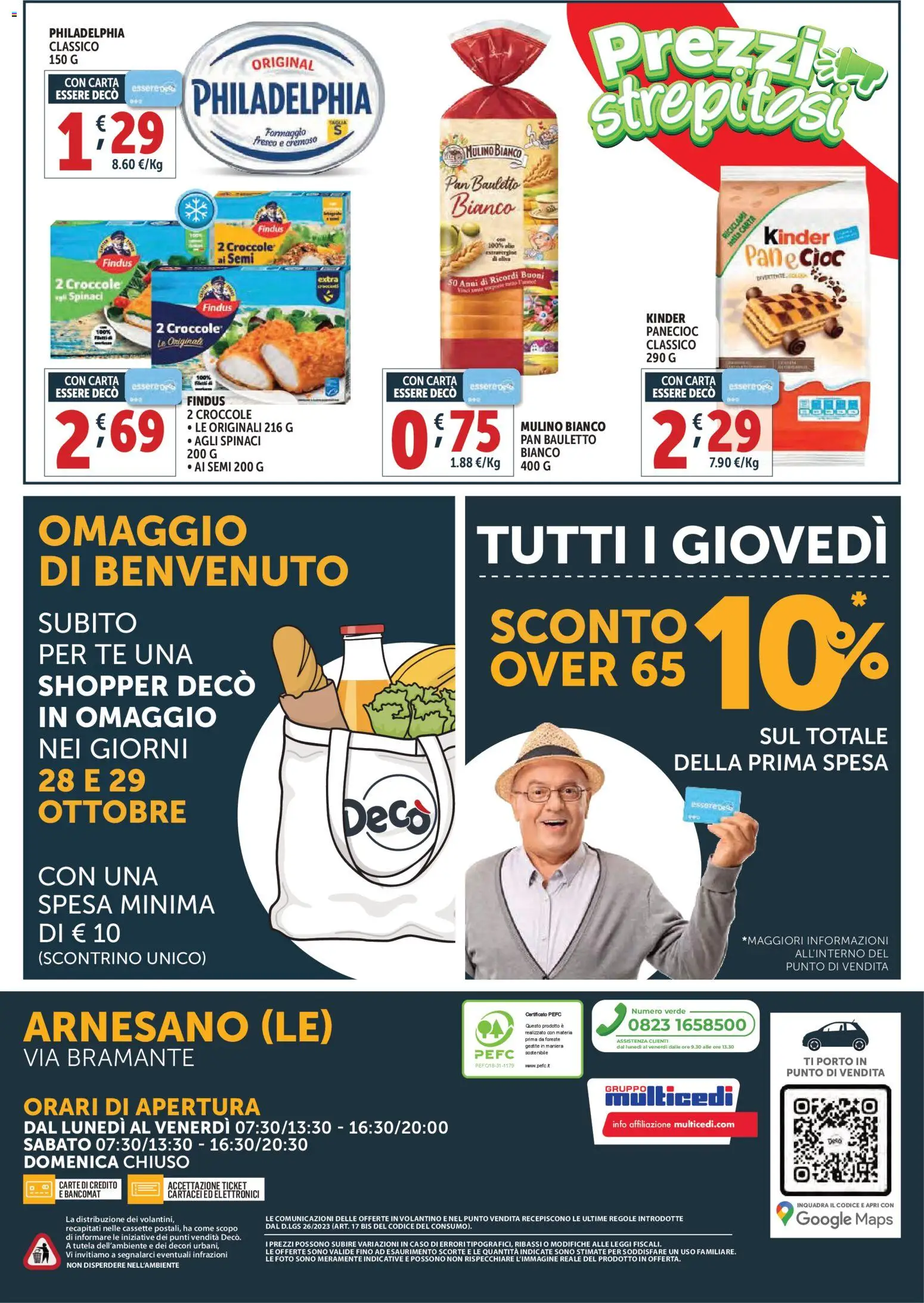 Volantino Decò del 28.10.2025 | Pagina: 16 | Prodotti: Pane, Tè, Formaggio, Spinaci