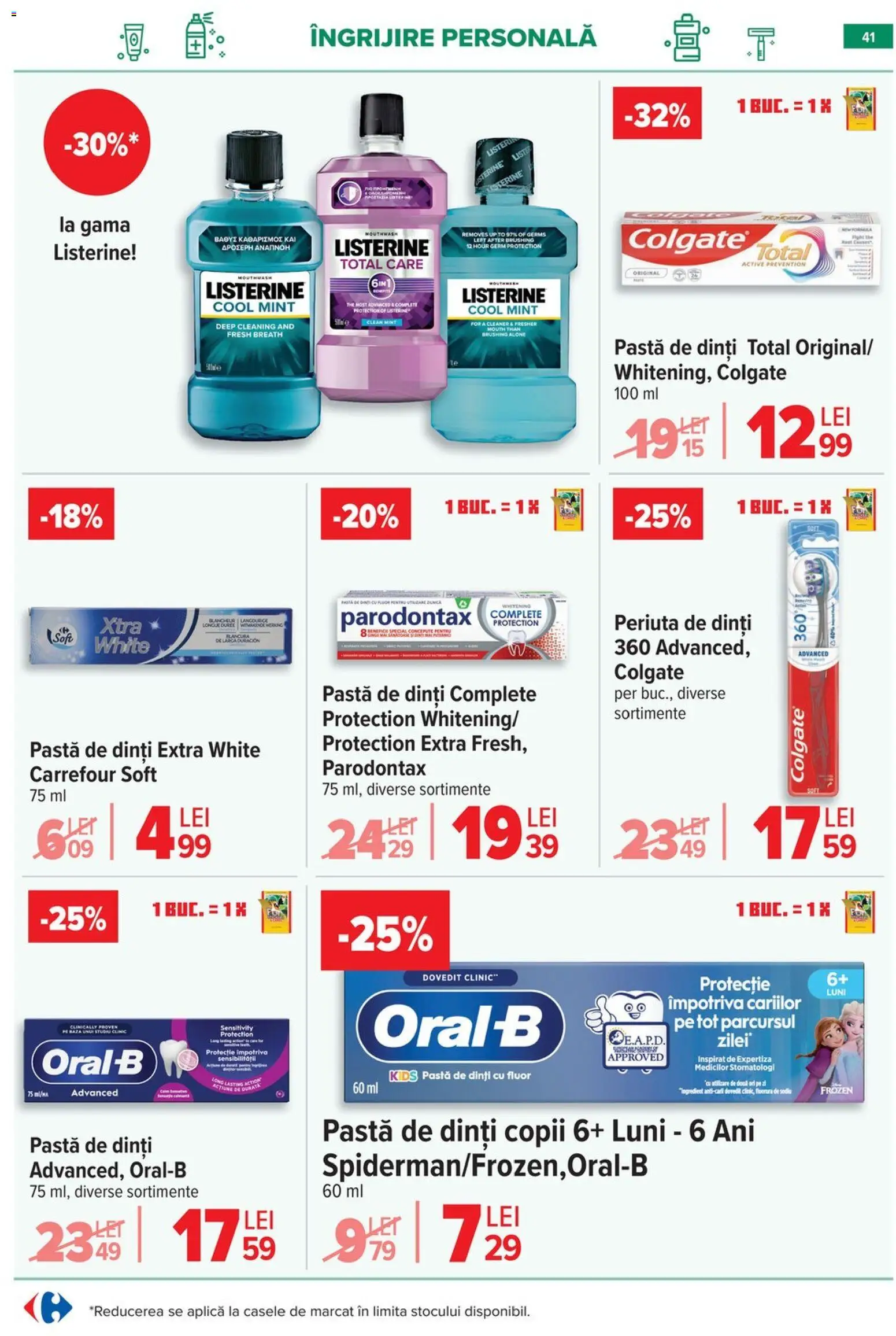 Noul catalog Carrefour – valabil de la 29.04.2026 | Pagină: 42 | Produse: Pomelo, Pastă de dinți, Periuță de dinți