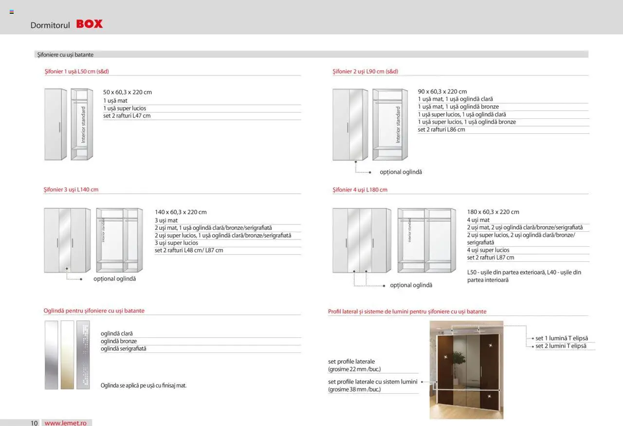 Noul catalog Lem’s – valabil de la 17.11.2023 | Pagină: 10 | Produse: Șifonier, Oglindă, Ușă